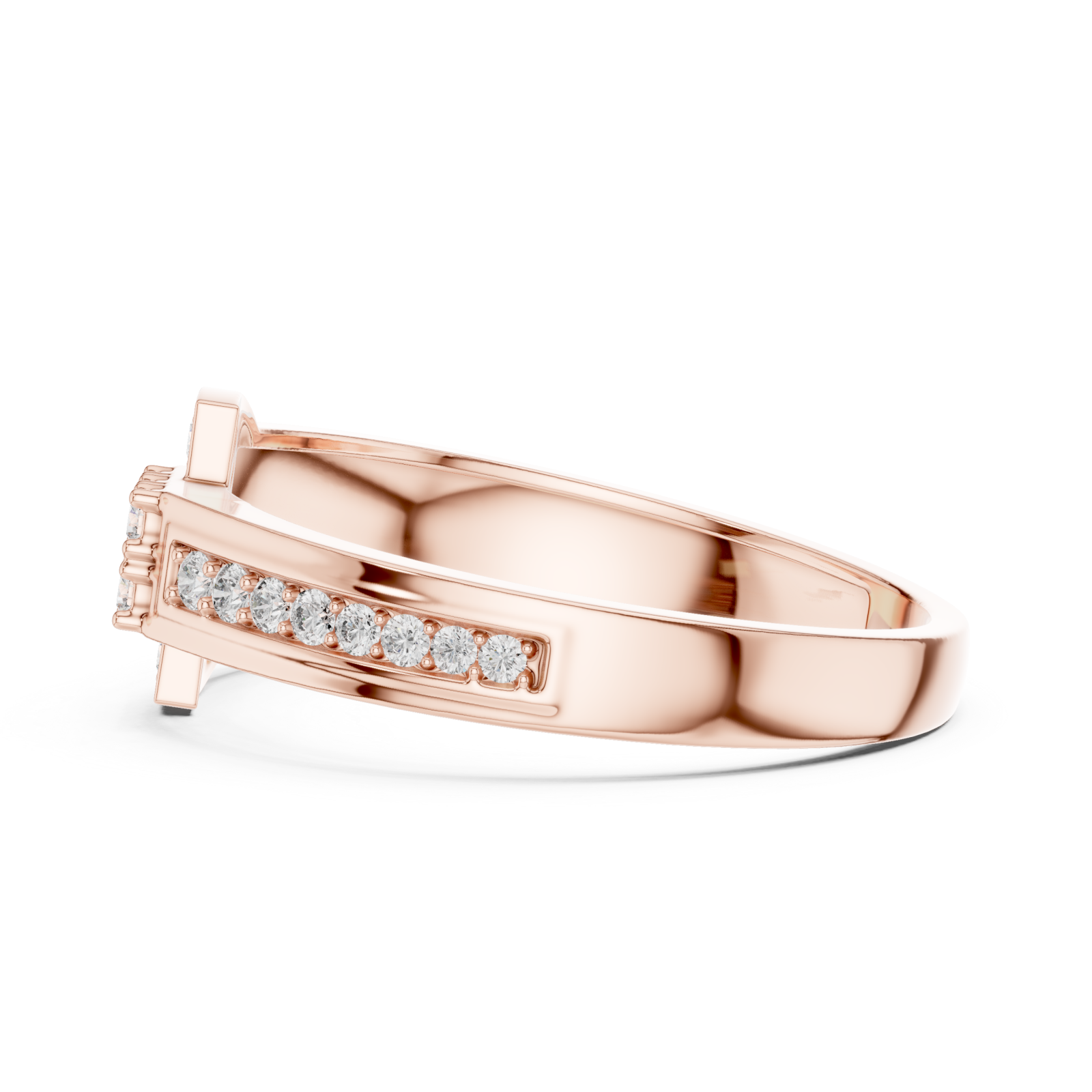  Rose Gold Starlit Embrace Unison Keepsake Cocktail Ring Side View