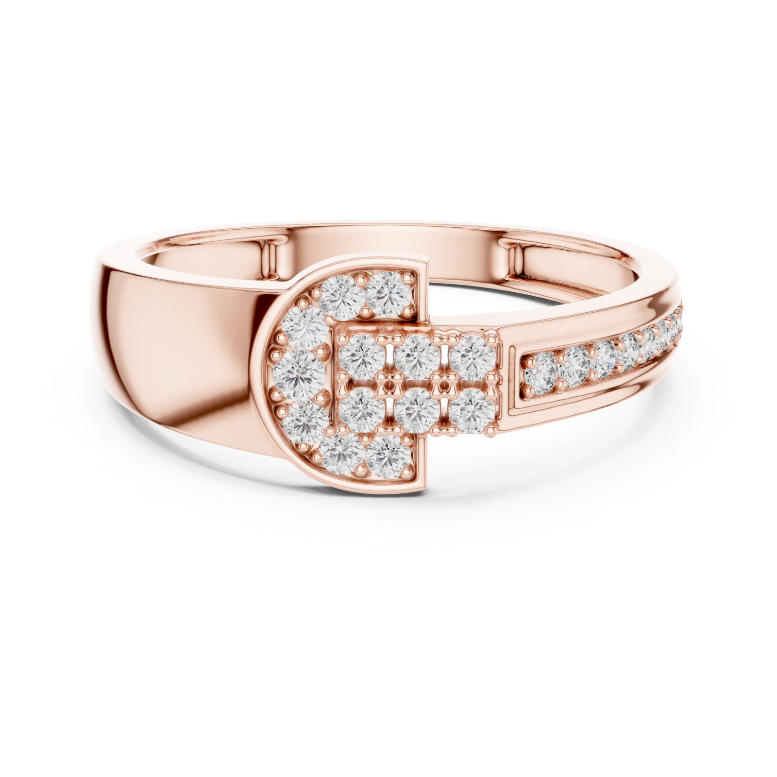  Rose Gold Starlit Embrace Unison Keepsake Cocktail Ring Front View