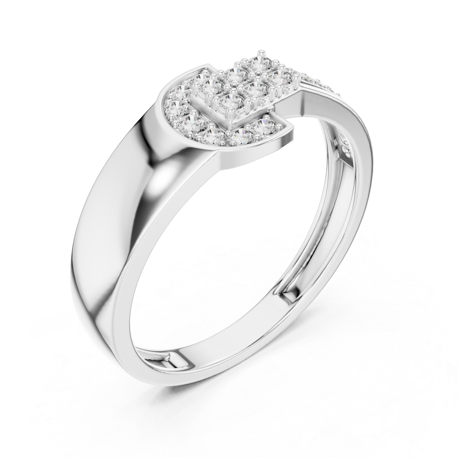  White Gold Starlit Embrace Unison Keepsake Cocktail Ring Right View