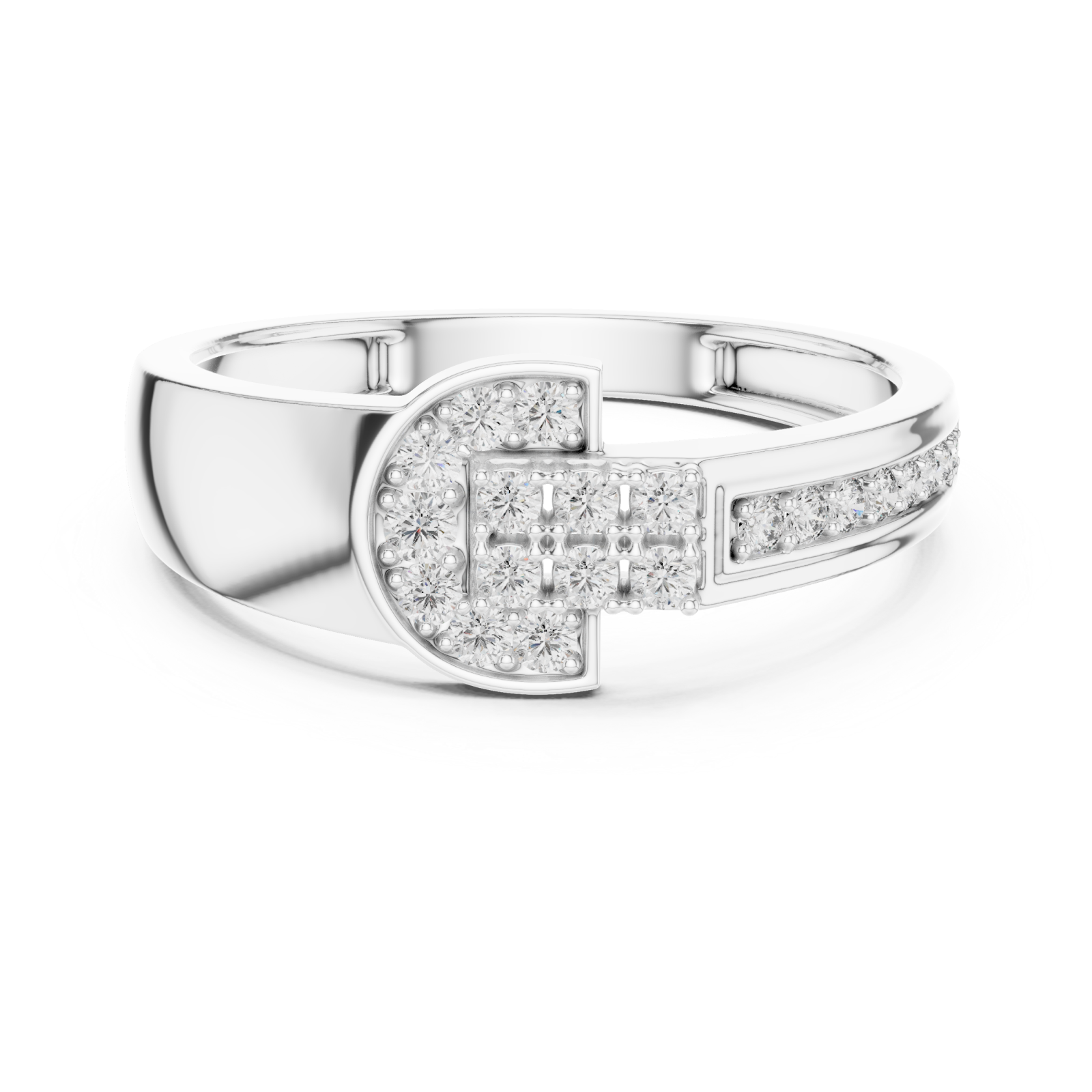  White Gold Starlit Embrace Unison Keepsake Cocktail Ring Front View