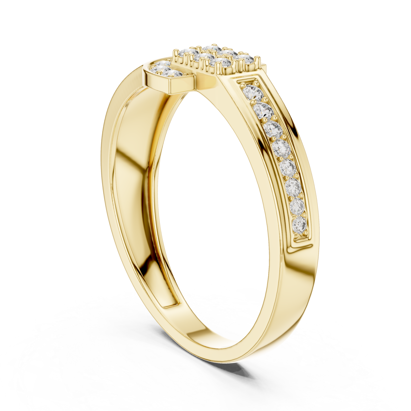  Gold Starlit Embrace Unison Keepsake Cocktail Ring Left View