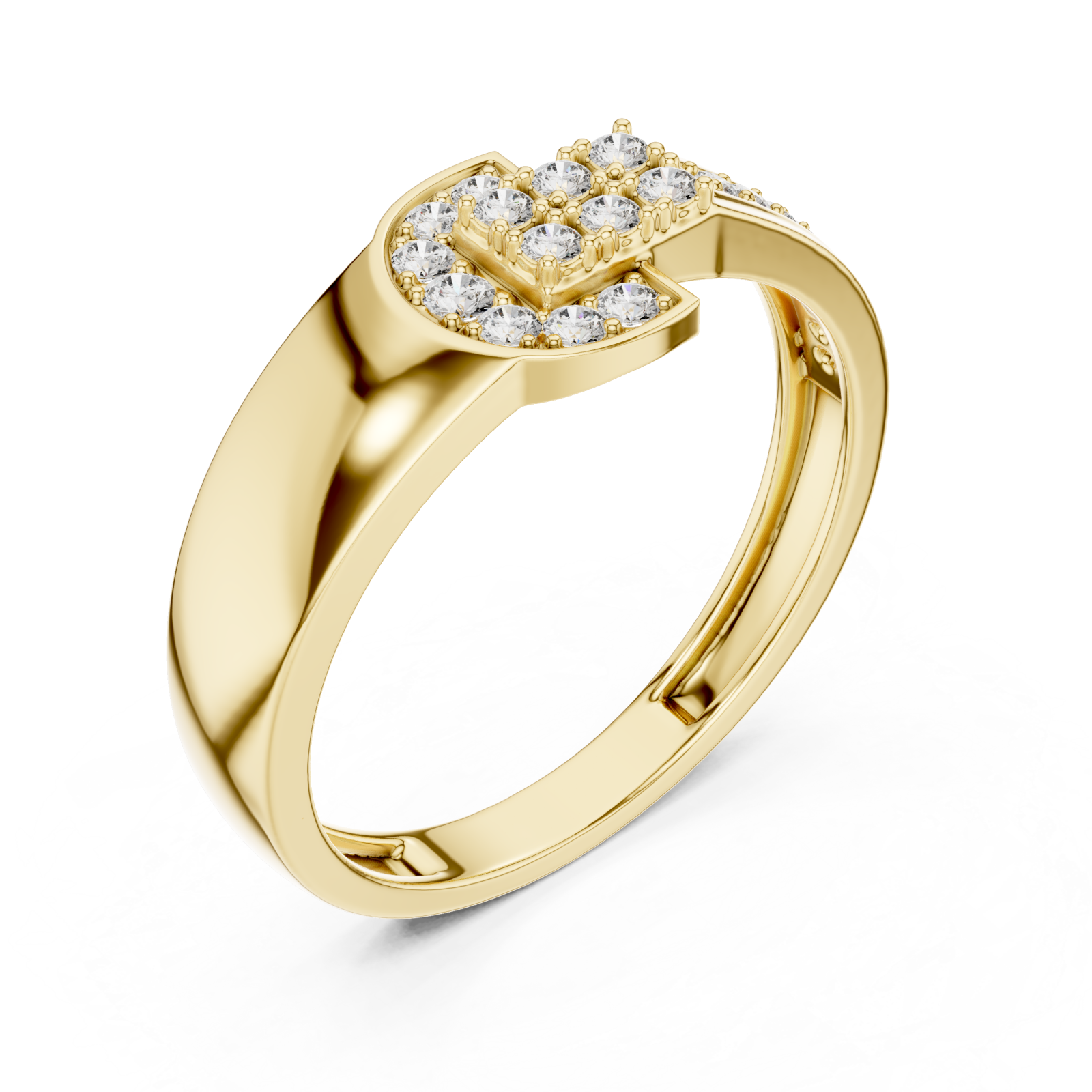 Gold Starlit Embrace Unison Keepsake Cocktail Ring Right View