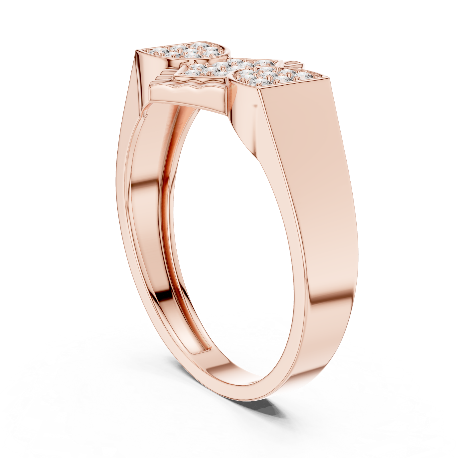  Rose Gold Celestial Embrace Stacked Ring Left View