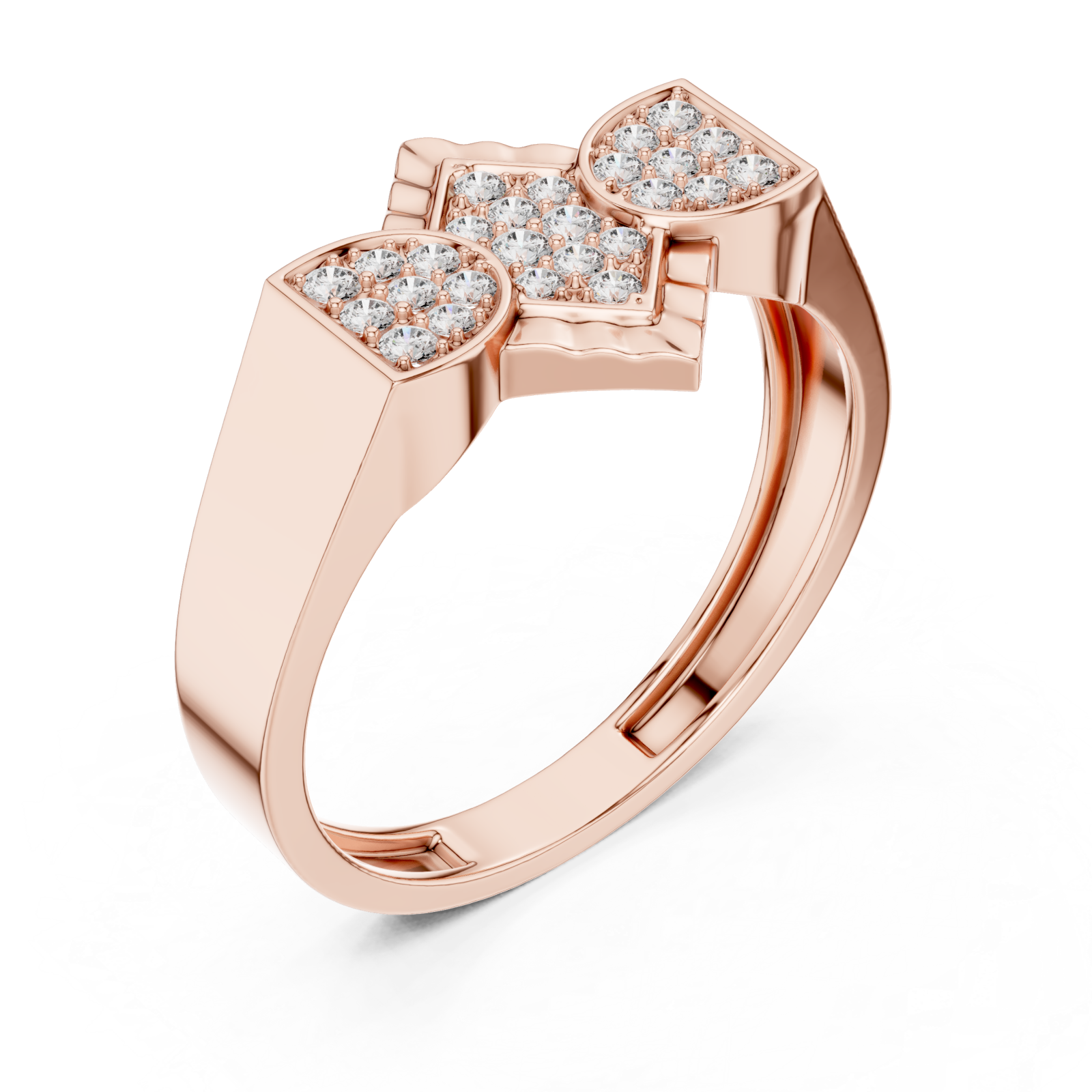  Rose Gold Celestial Embrace Stacked Ring Right View