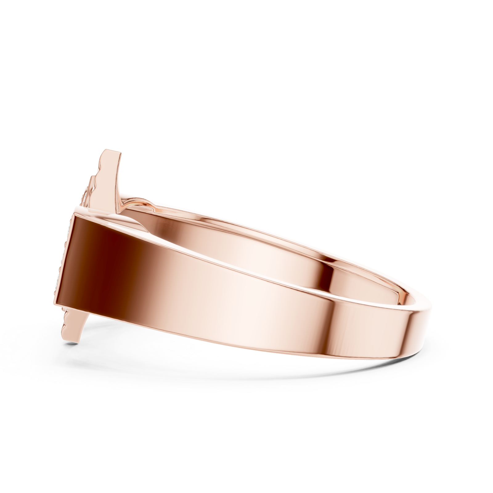  Rose Gold Celestial Embrace Stacked Ring Side View
