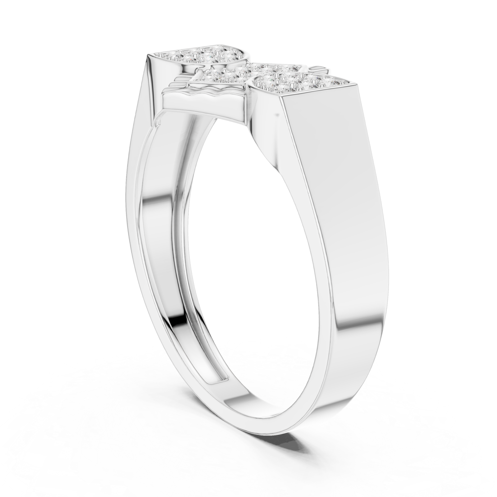  White Gold Celestial Embrace Stacked Ring Left View