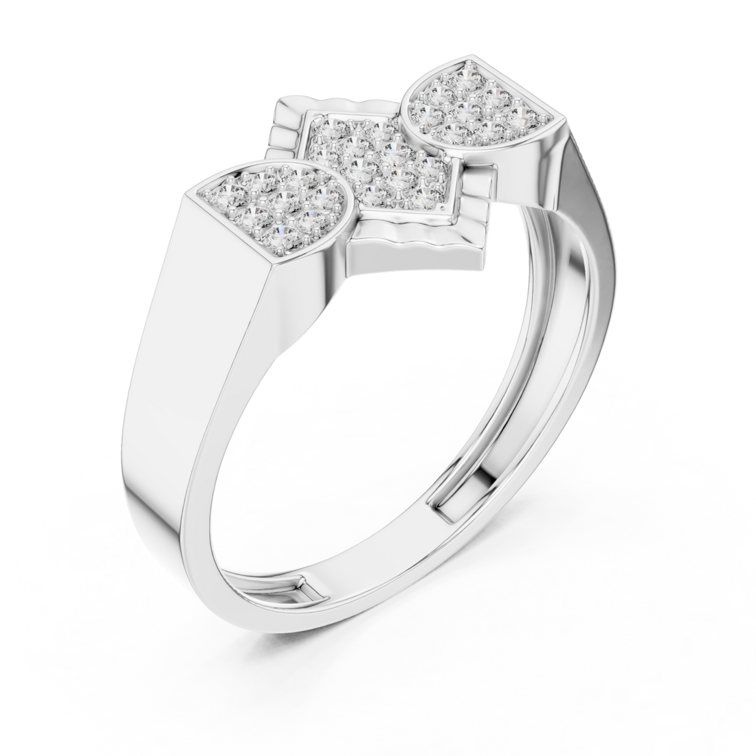  White Gold Celestial Embrace Stacked Ring Right View