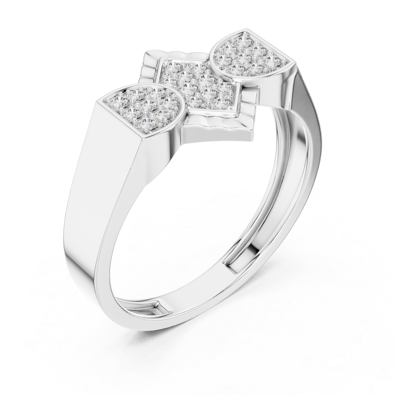  White Gold Celestial Embrace Stacked Ring Right View