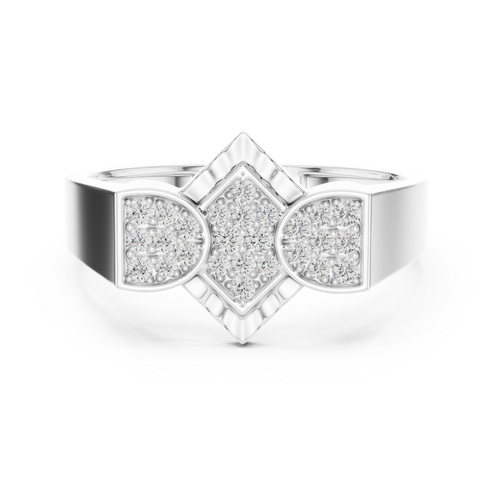  White Gold Celestial Embrace Stacked Ring Front View