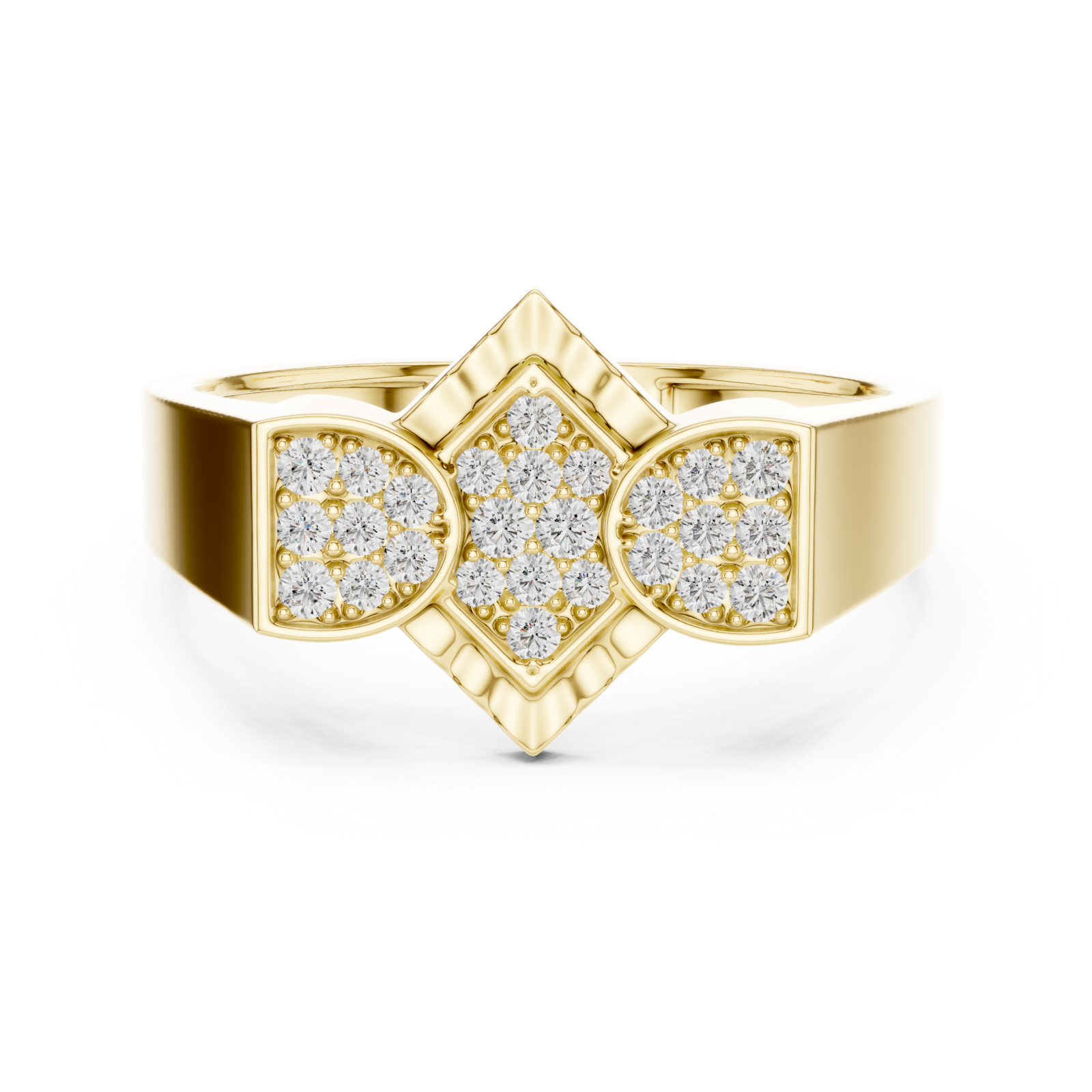  Gold Celestial Embrace Stacked Ring Front View