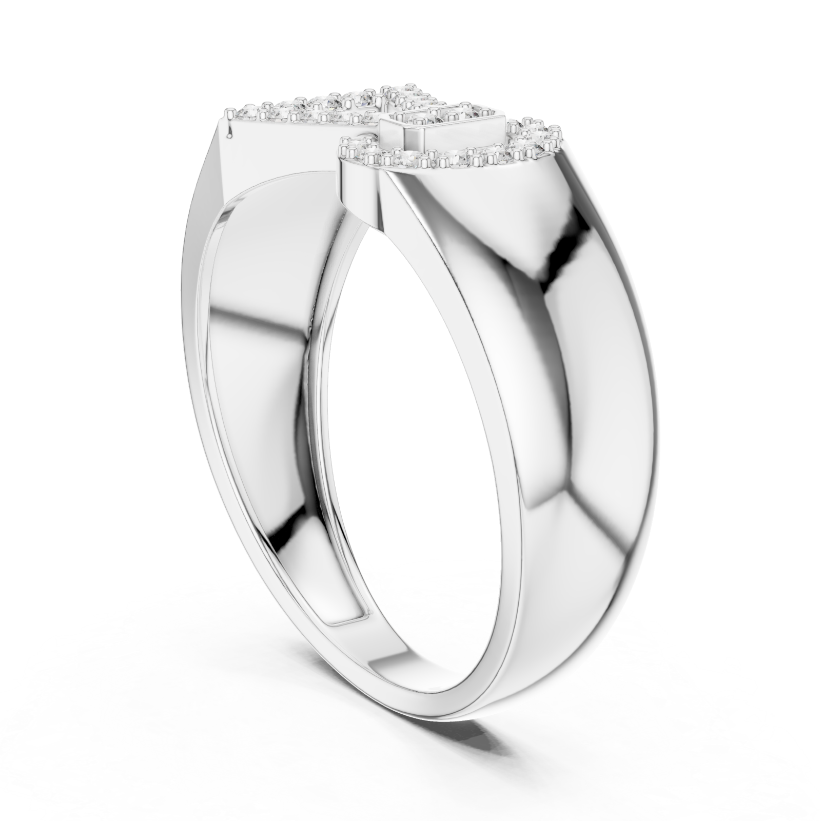  White Gold Pure Grace Signature Statement Ring Left View