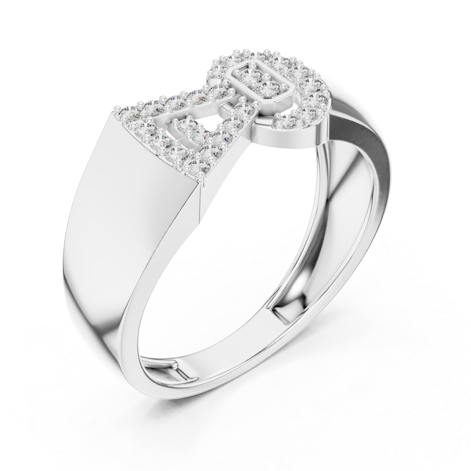  White Gold Pure Grace Signature Statement Ring Right View