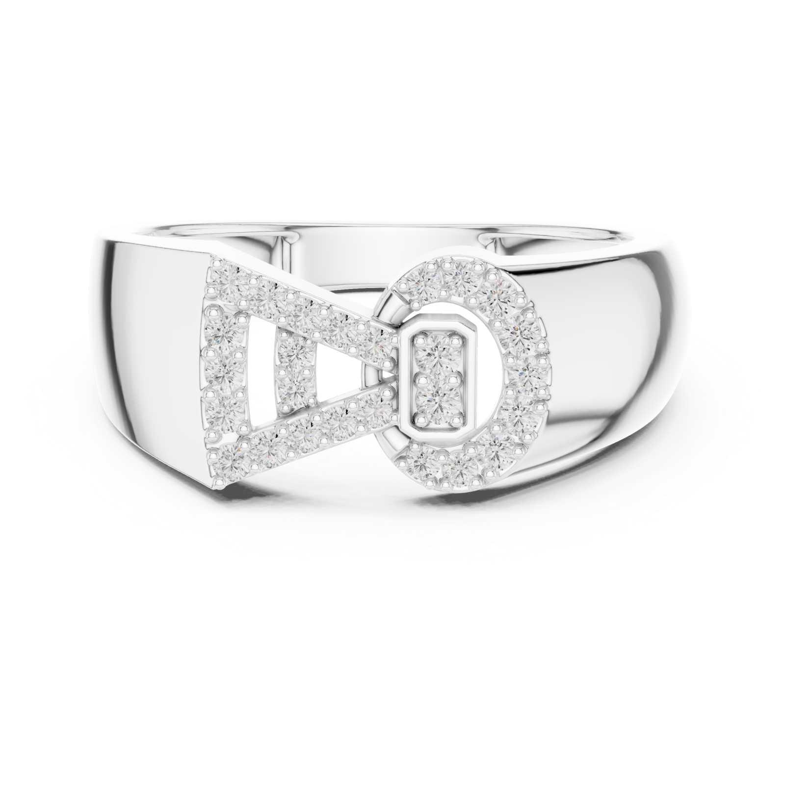  White Gold Pure Grace Signature Statement Ring Front View
