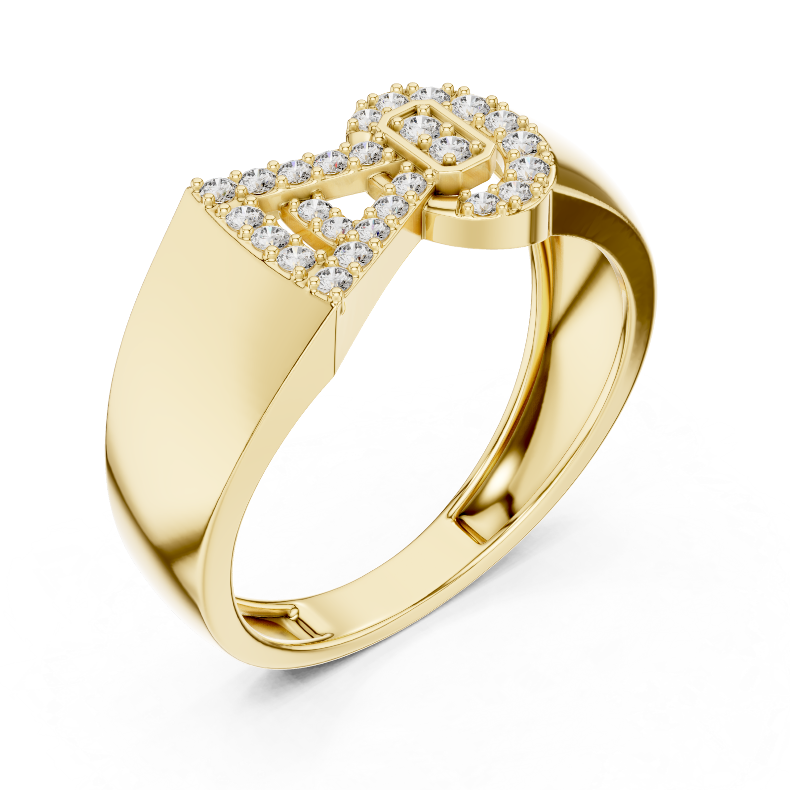 Gold Pure Grace Signature Statement Ring Right View