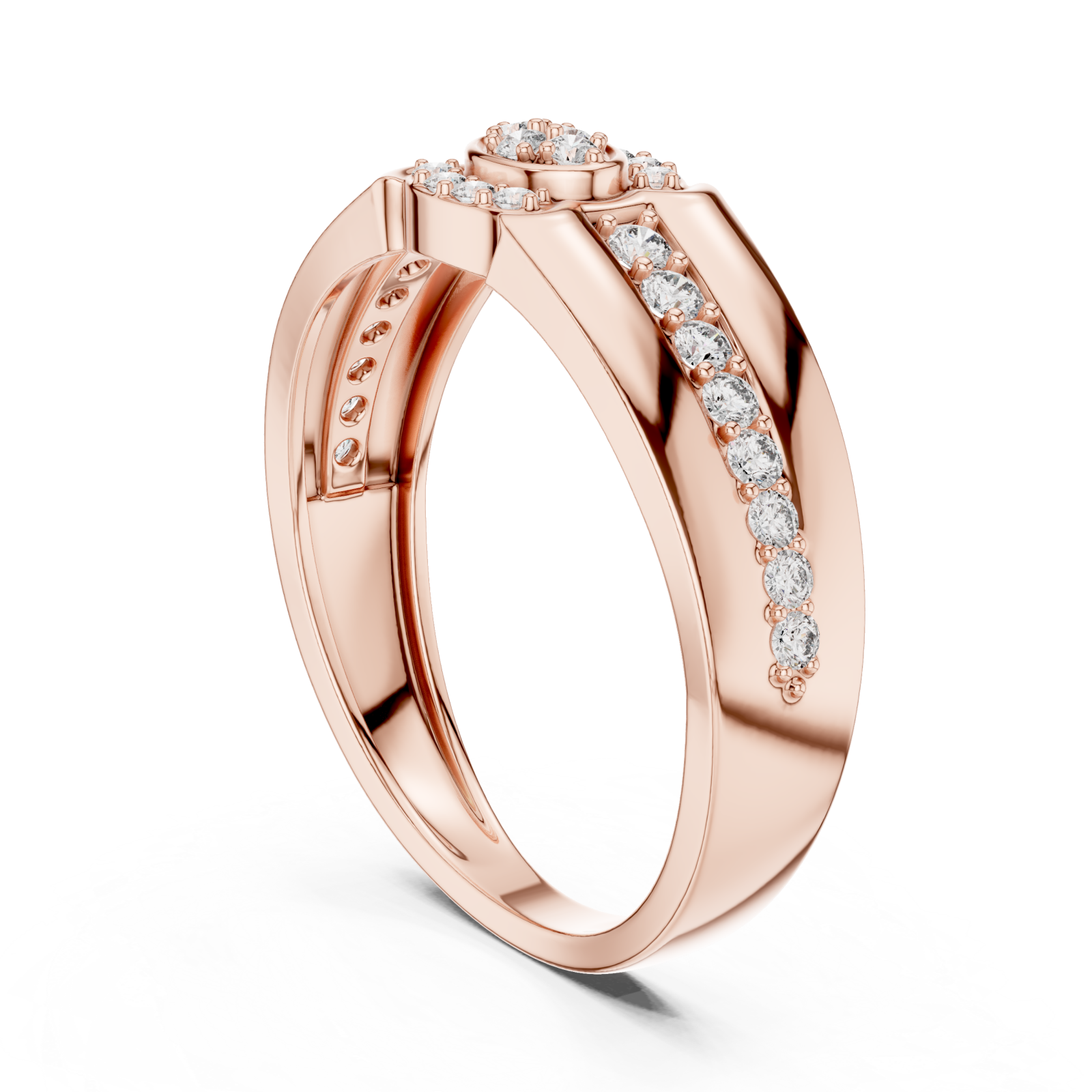  Rose Gold Sparkling Embrace Band Left View