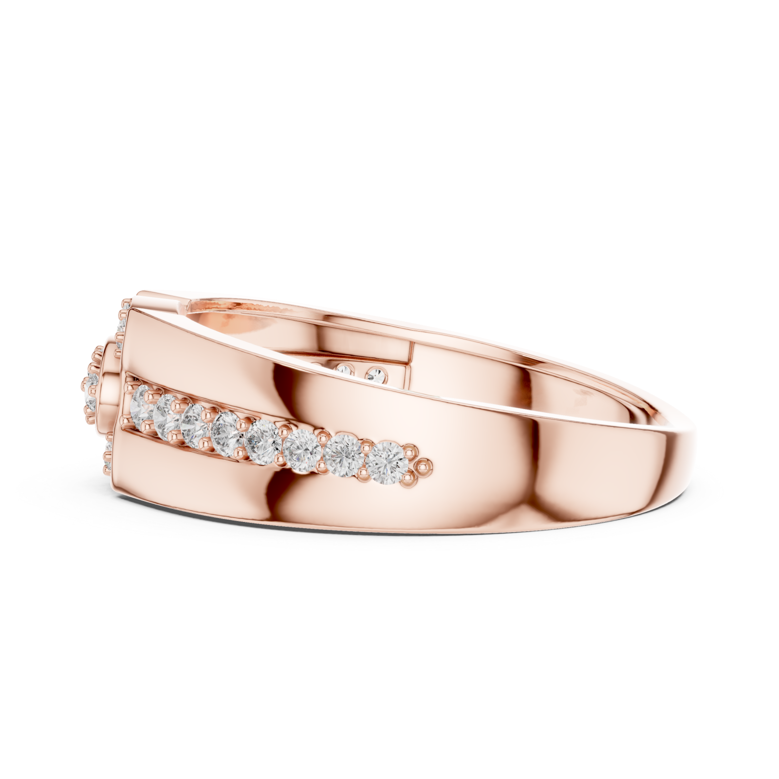  Rose Gold Sparkling Embrace Band Side View