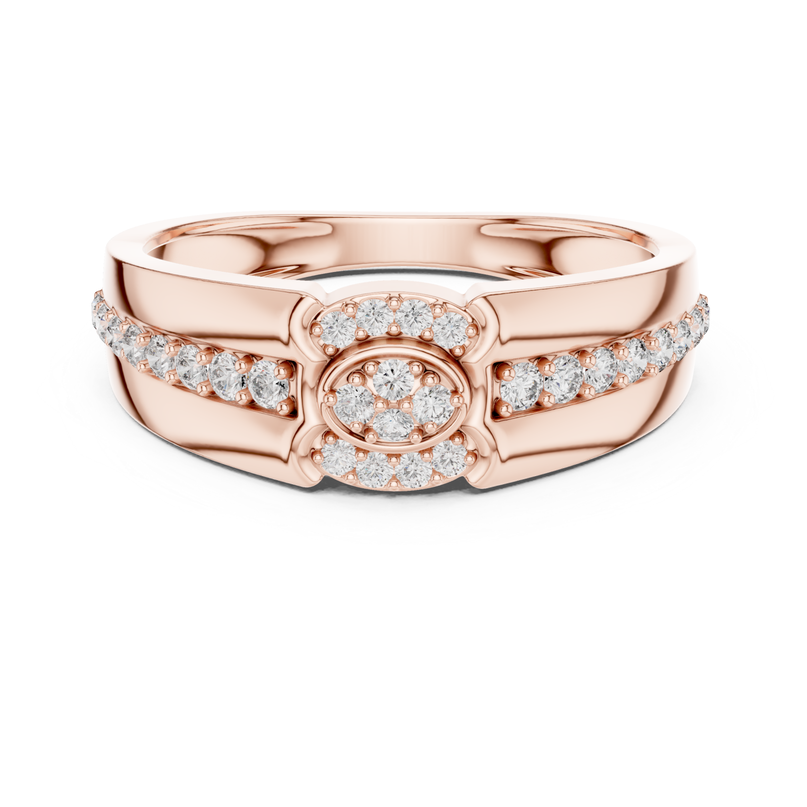  Rose Gold Sparkling Embrace Band Front View