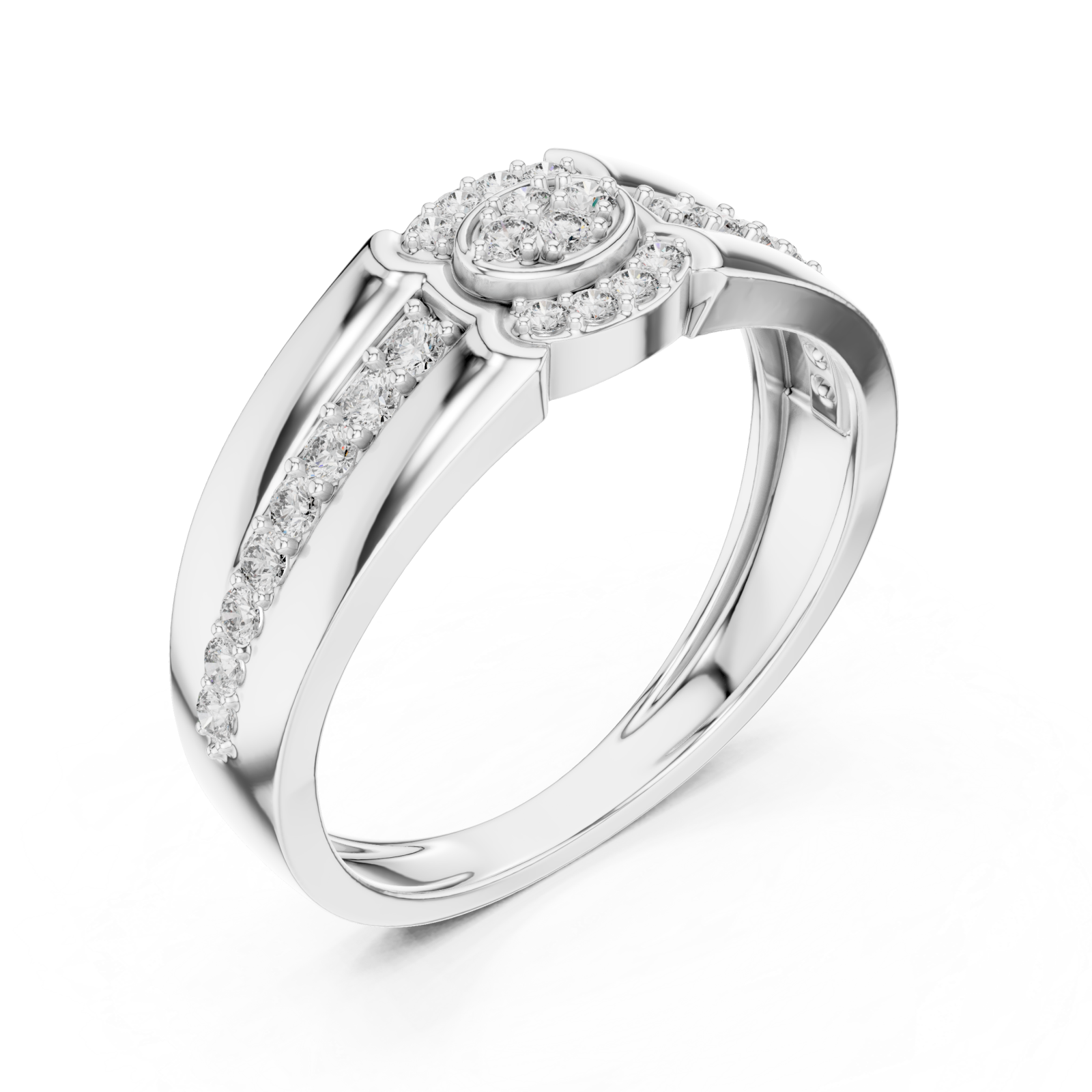  White Gold Sparkling Embrace Band Right View
