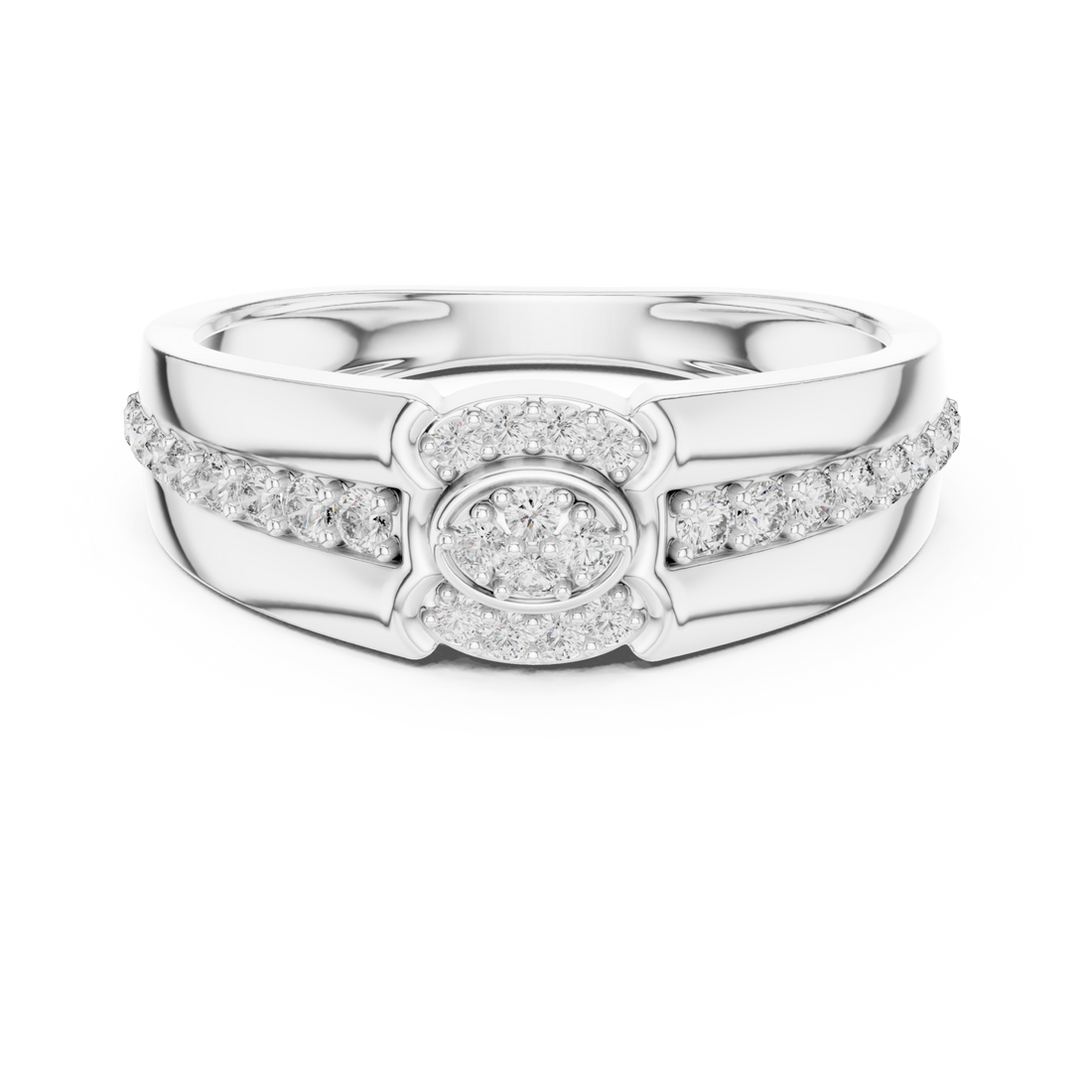  White Gold Sparkling Embrace Band Right View