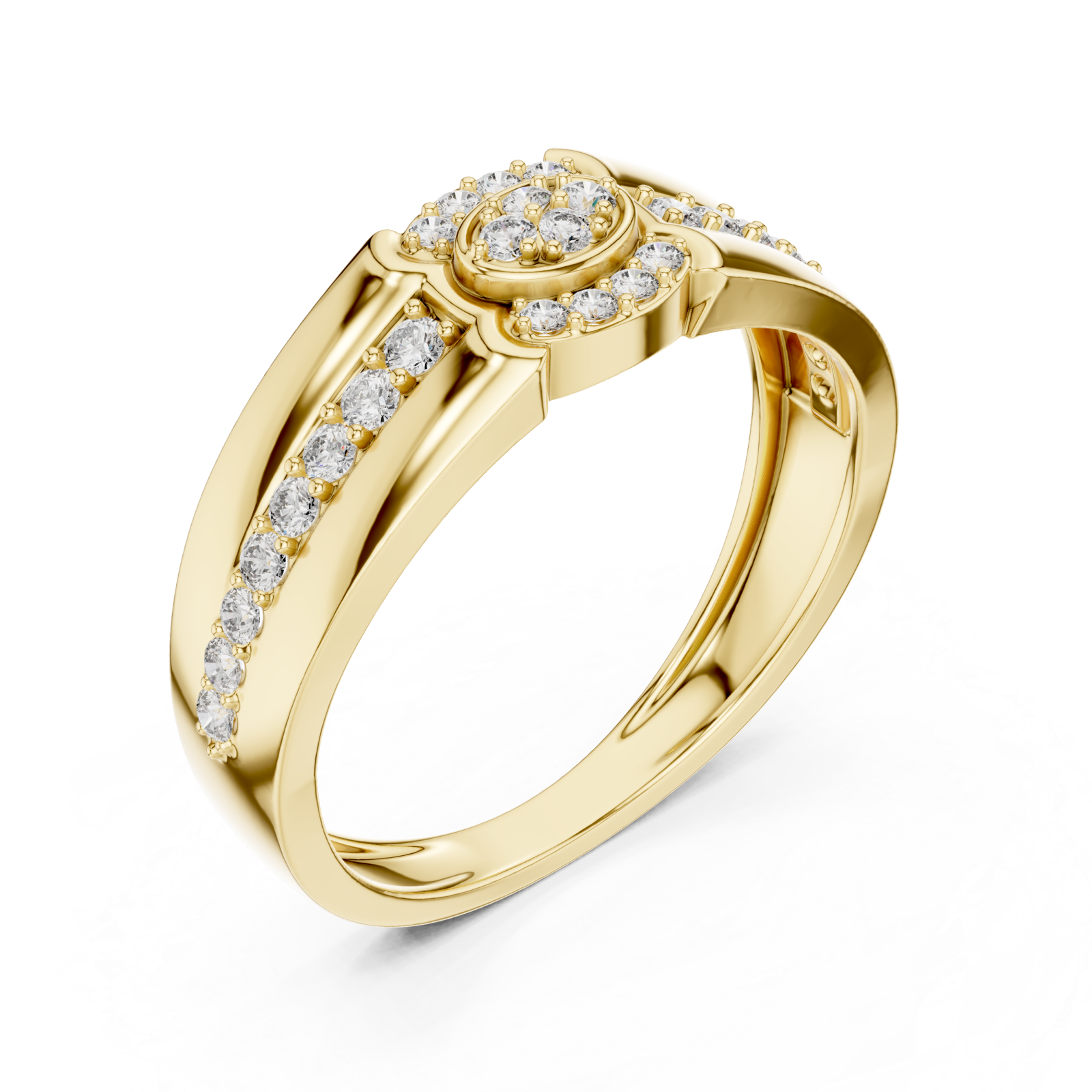 Gold Sparkling Embrace Band Right View