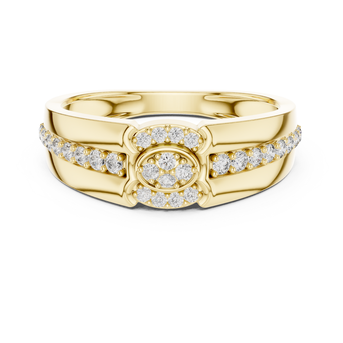 Gold Sparkling Embrace Band Right View