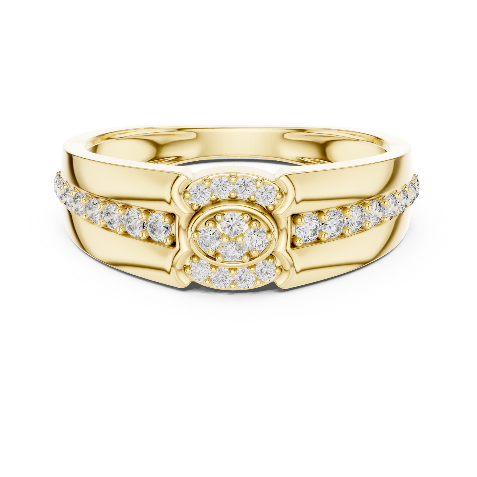 Gold Sparkling Embrace Band Front View