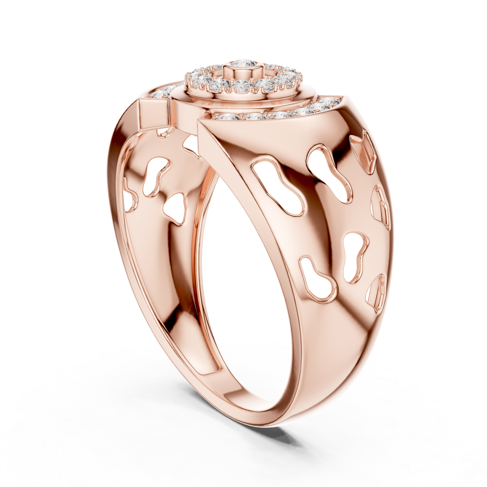  Rose Gold Celestial Aurora Openwork Gallery Band Left View