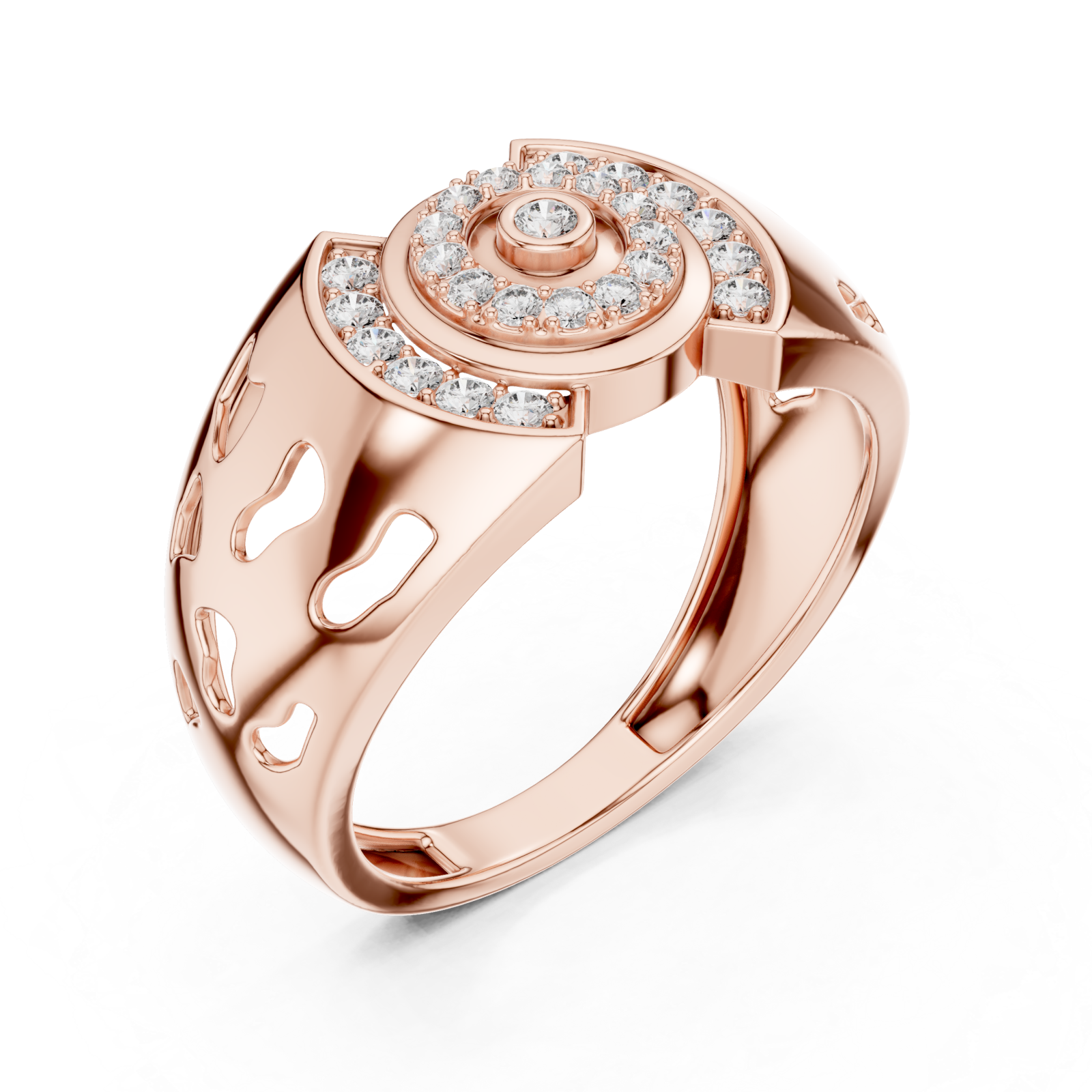  Rose Gold Celestial Aurora Openwork Gallery Band Right View