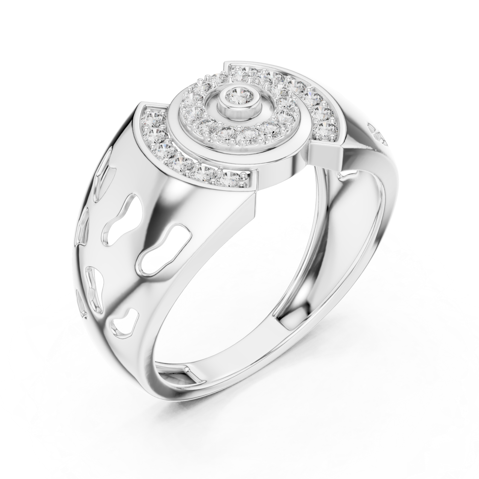  White Gold Celestial Aurora Openwork Gallery Band Right View