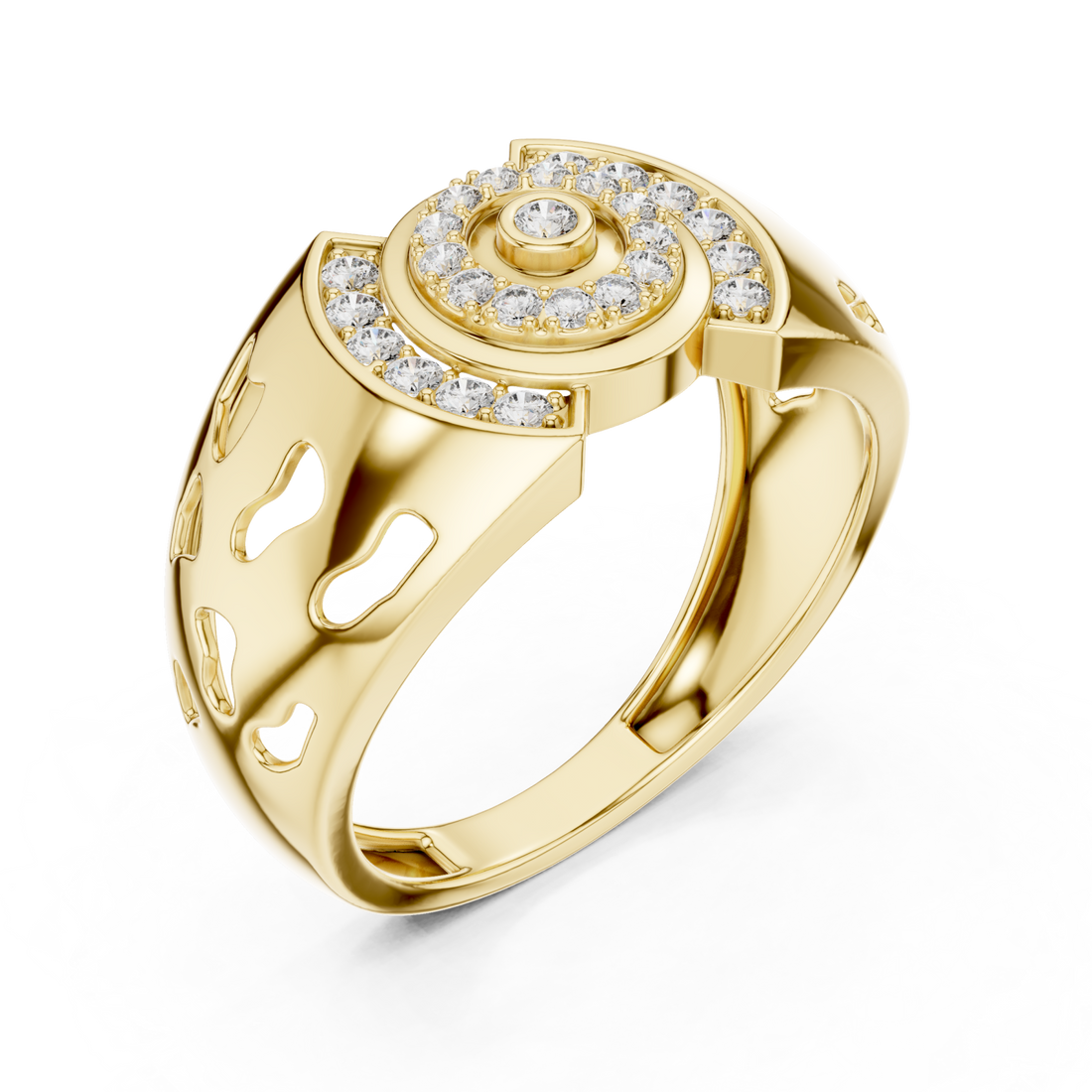 Gold Celestial Aurora Openwork Gallery Band Right View