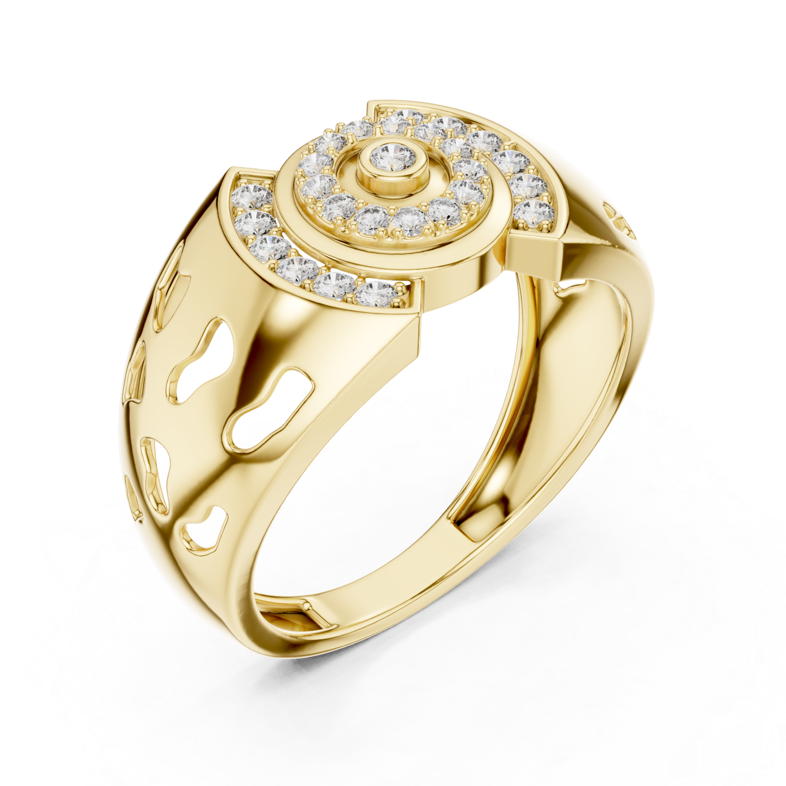 Gold Celestial Aurora Openwork Gallery Band Right View