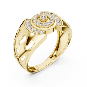 Gold Celestial Aurora Openwork Gallery Band Right View