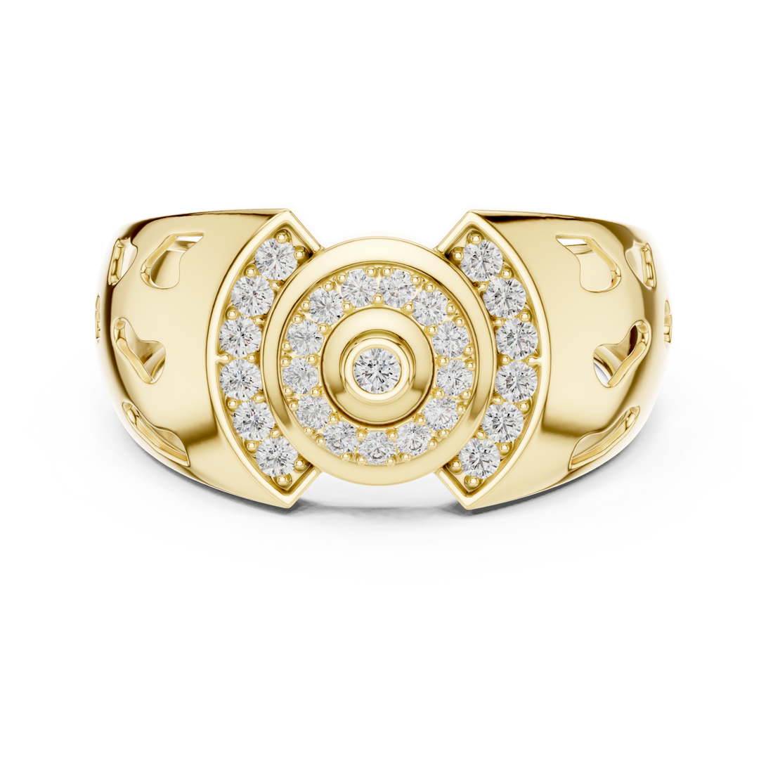 Gold Celestial Aurora Openwork Gallery Band Right View