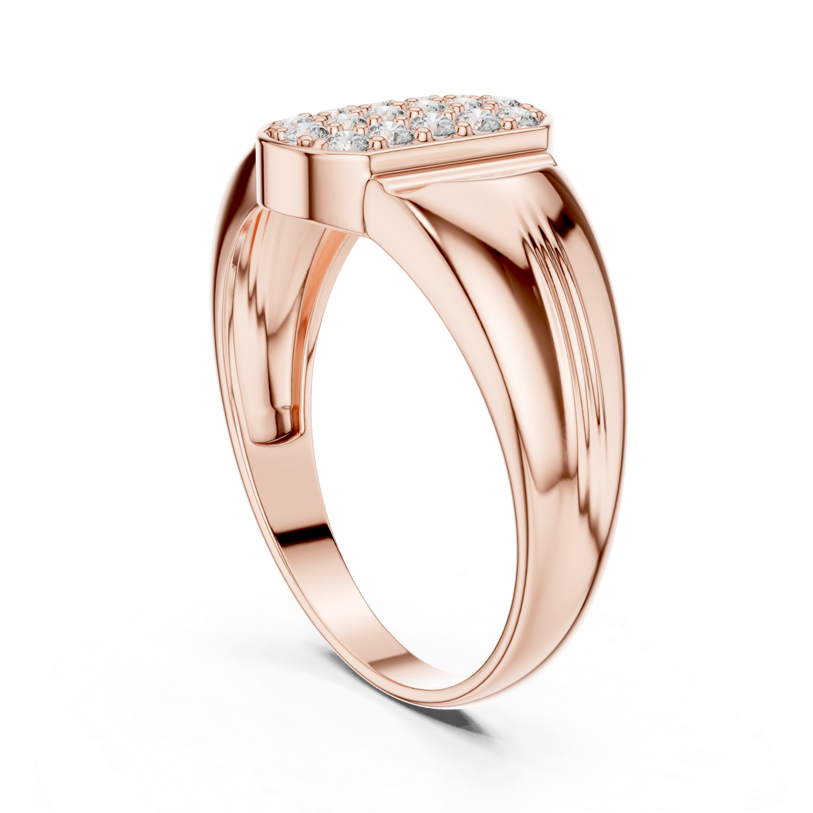  Rose Gold Eternal Embrace Shimmer Crown Band Left View