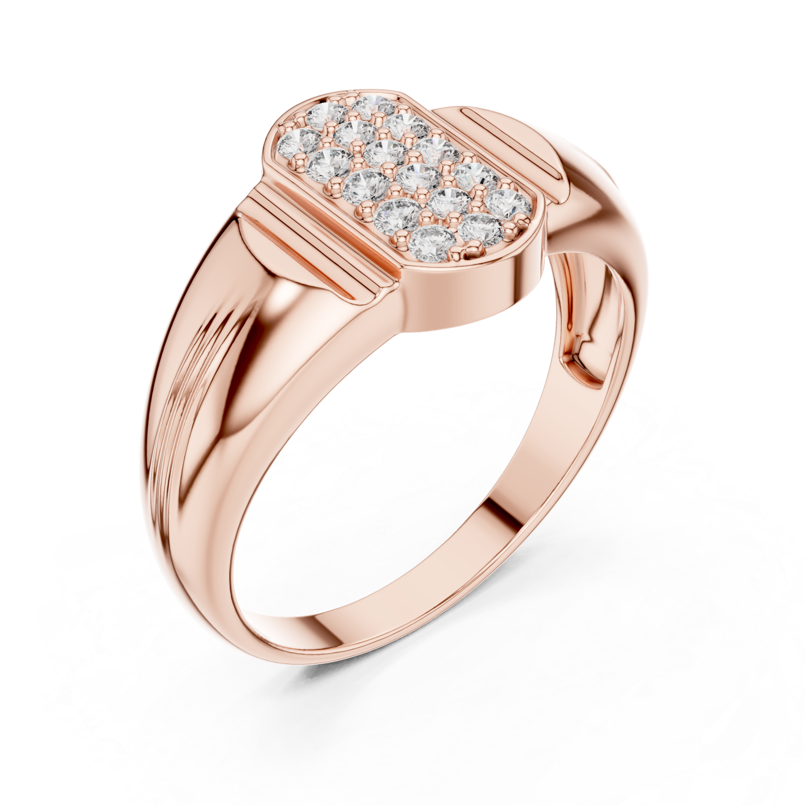  Rose Gold Eternal Embrace Shimmer Crown Band Right View