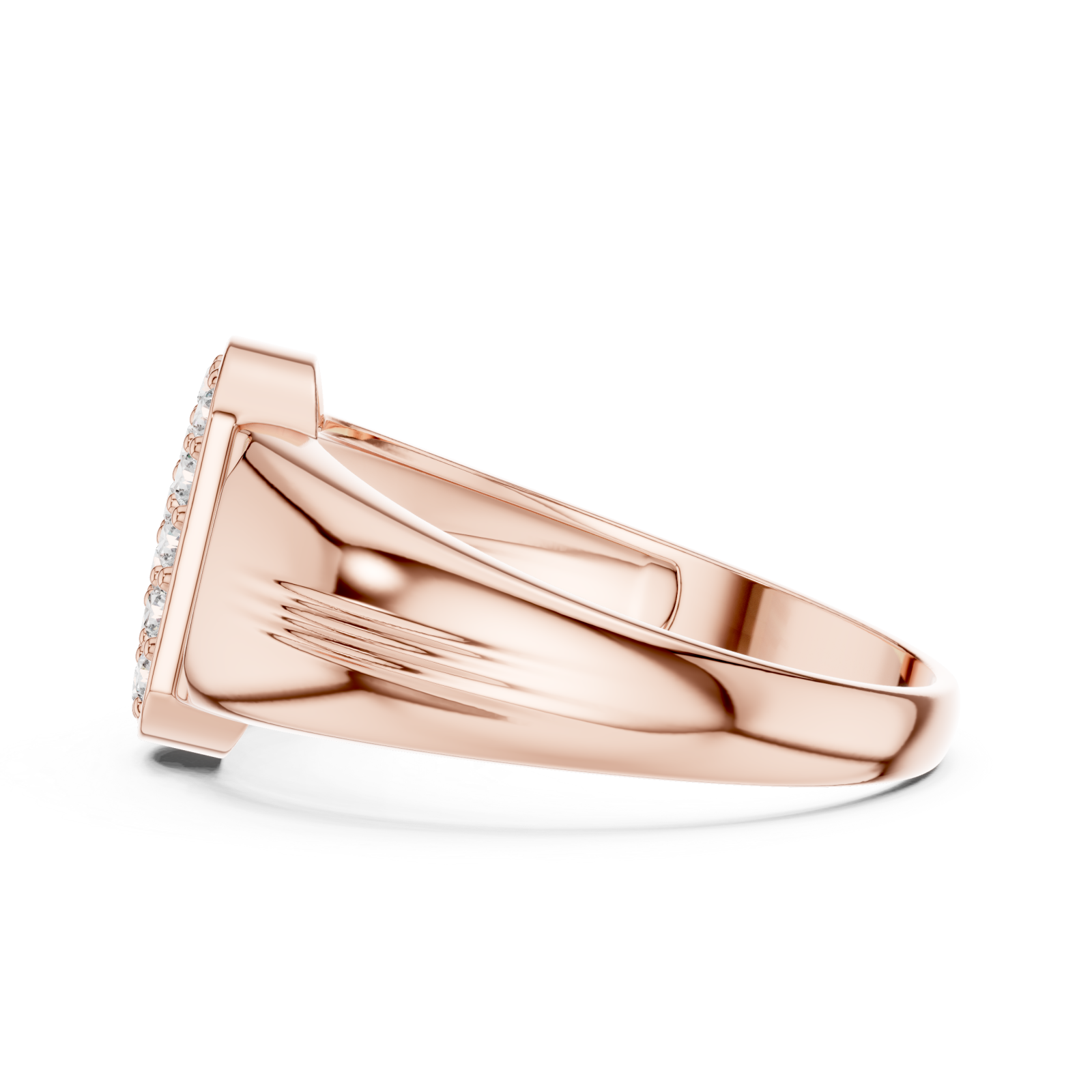  Rose Gold Eternal Embrace Shimmer Crown Band Side View