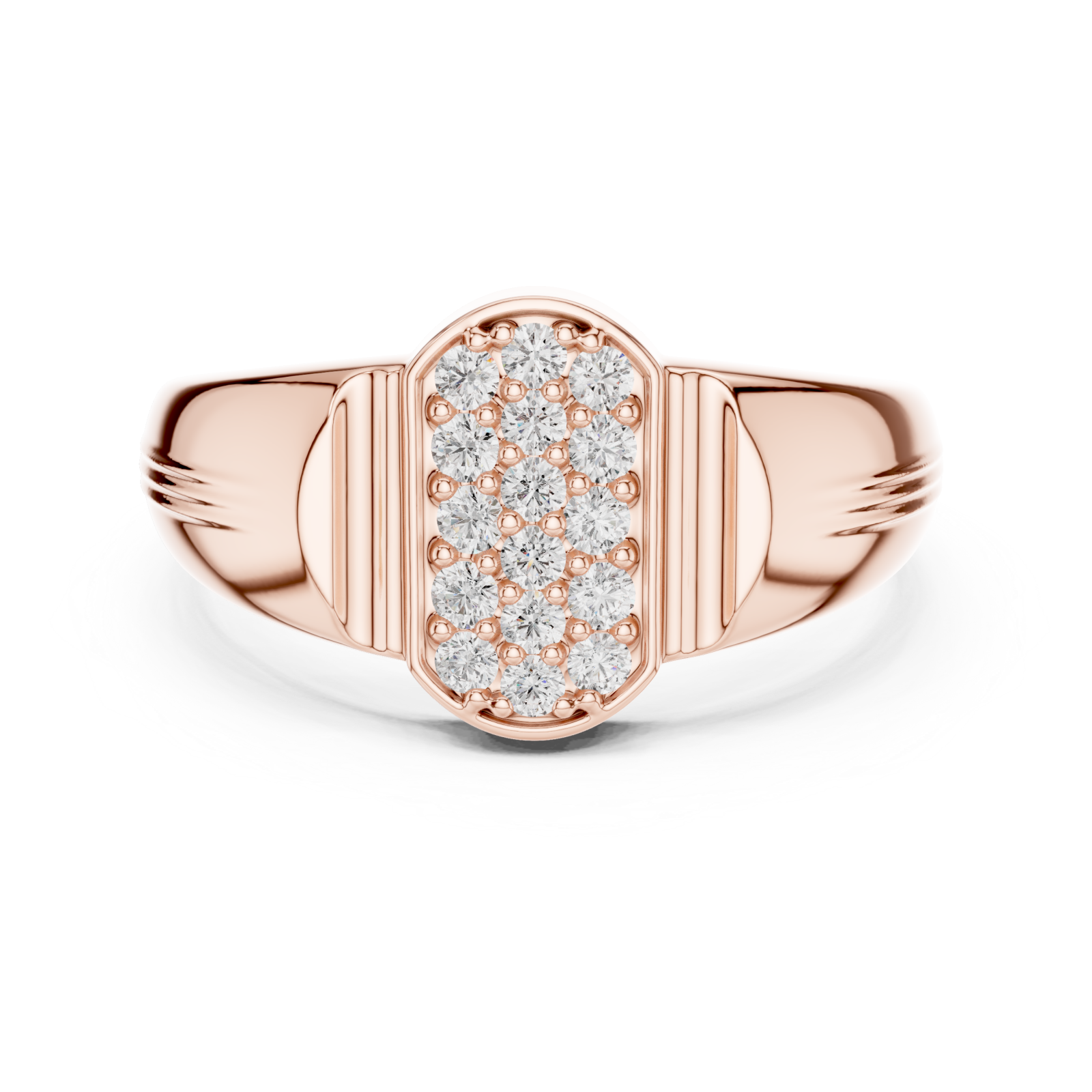  Rose Gold Eternal Embrace Shimmer Crown Band Front View
