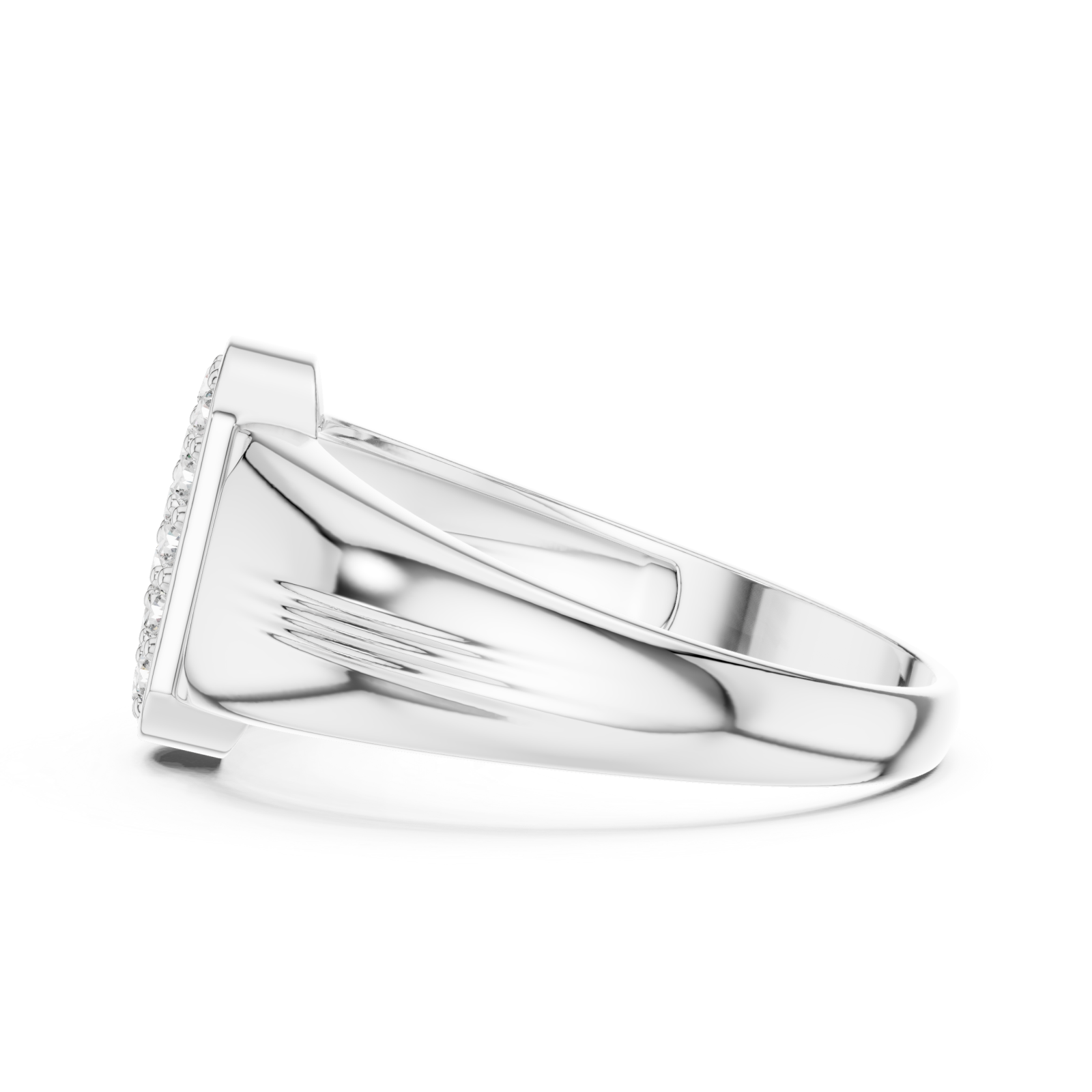  White Gold Eternal Embrace Shimmer Crown Band Side View