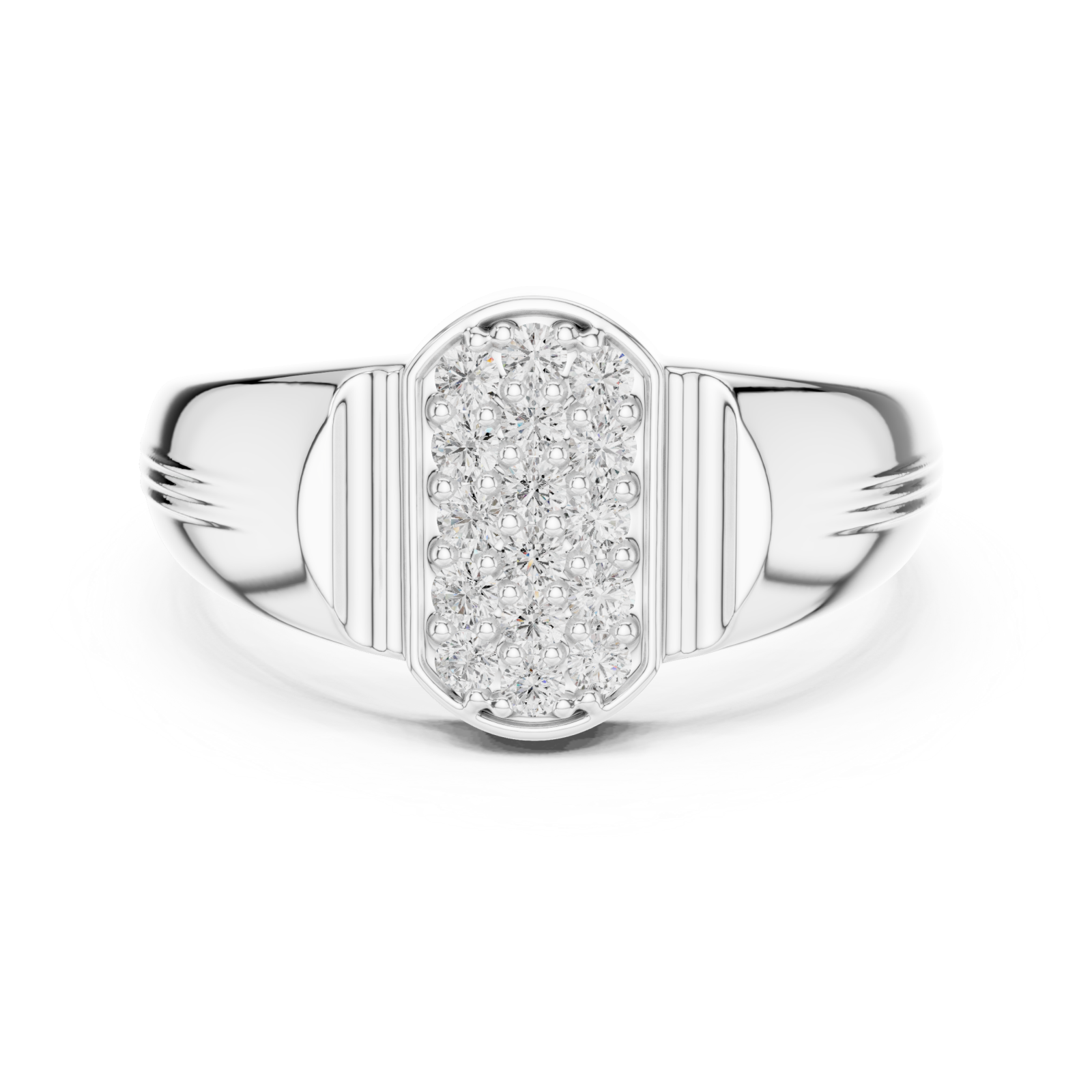  White Gold Eternal Embrace Shimmer Crown Band Front View