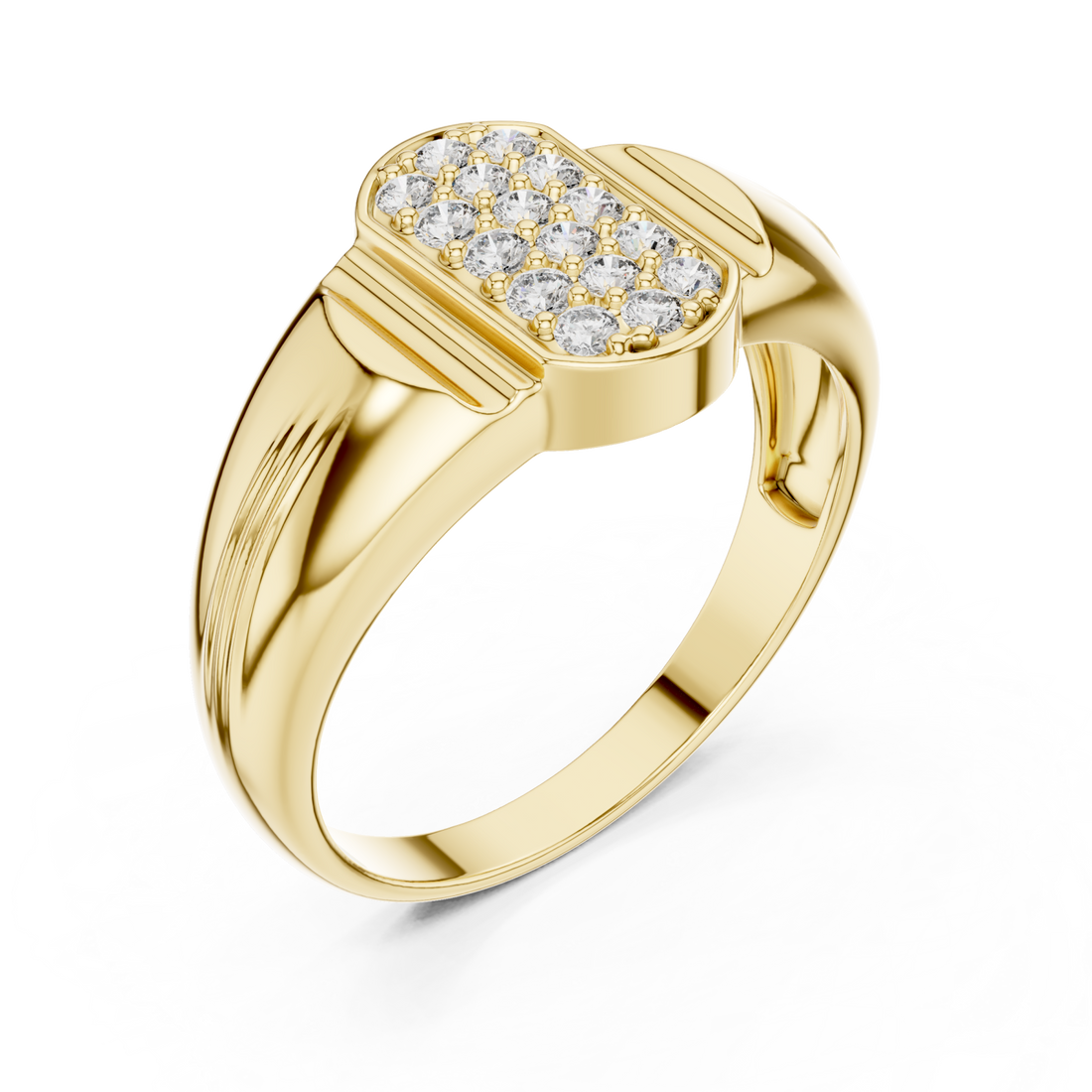 Gold Eternal Embrace Shimmer Crown Band Right View