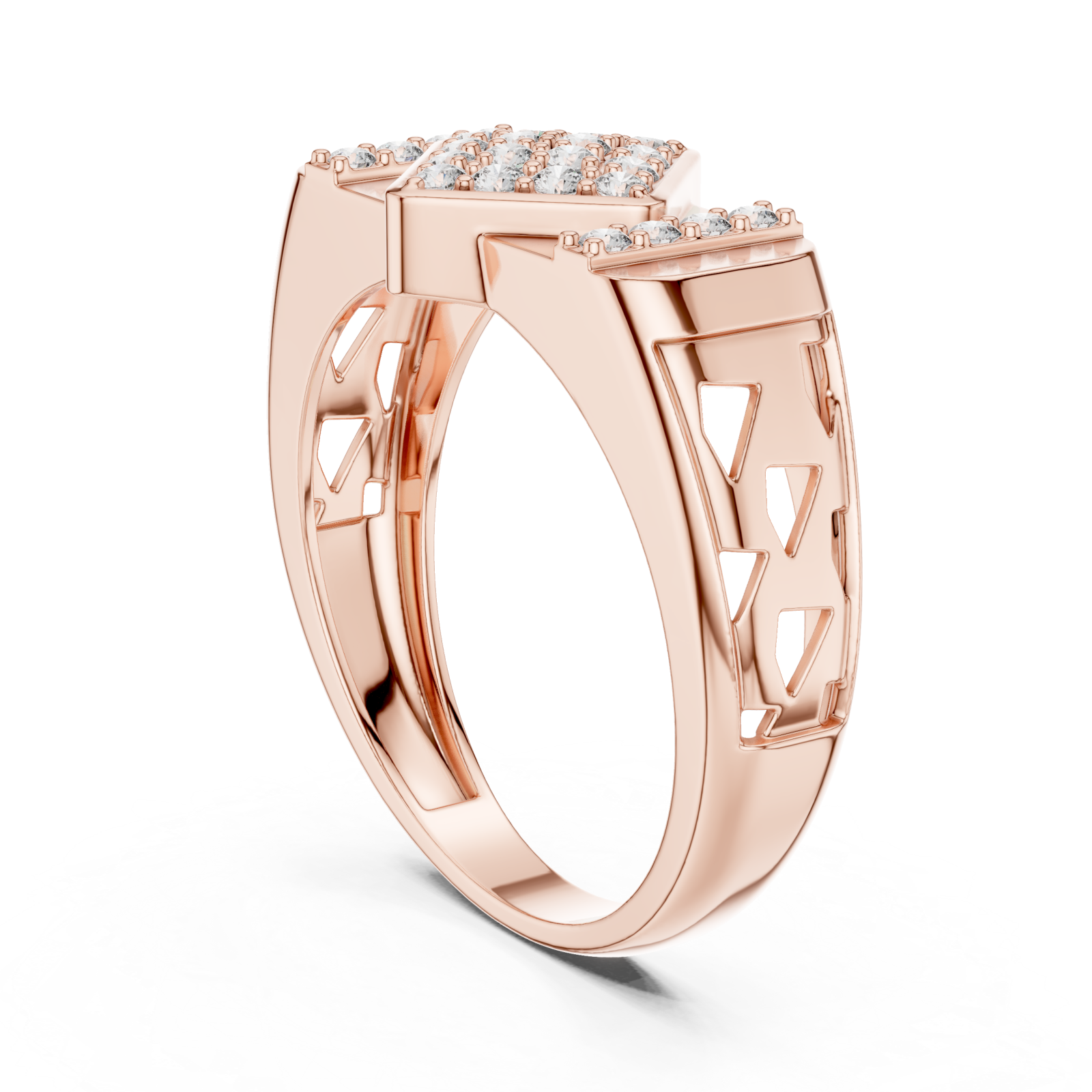  Rose Gold Radiance Mosaic Signature Ring Left View