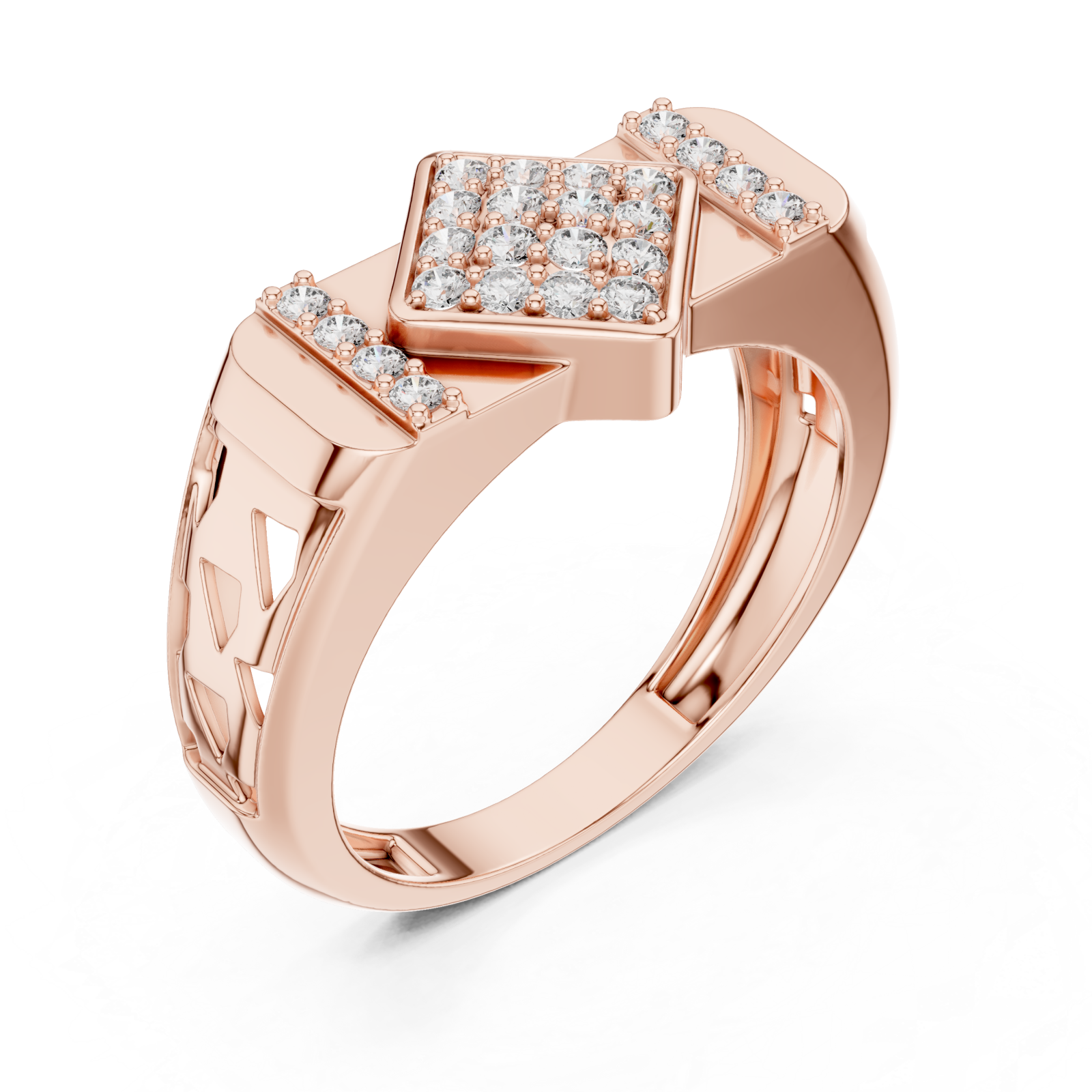  Rose Gold Radiance Mosaic Signature Ring Right View
