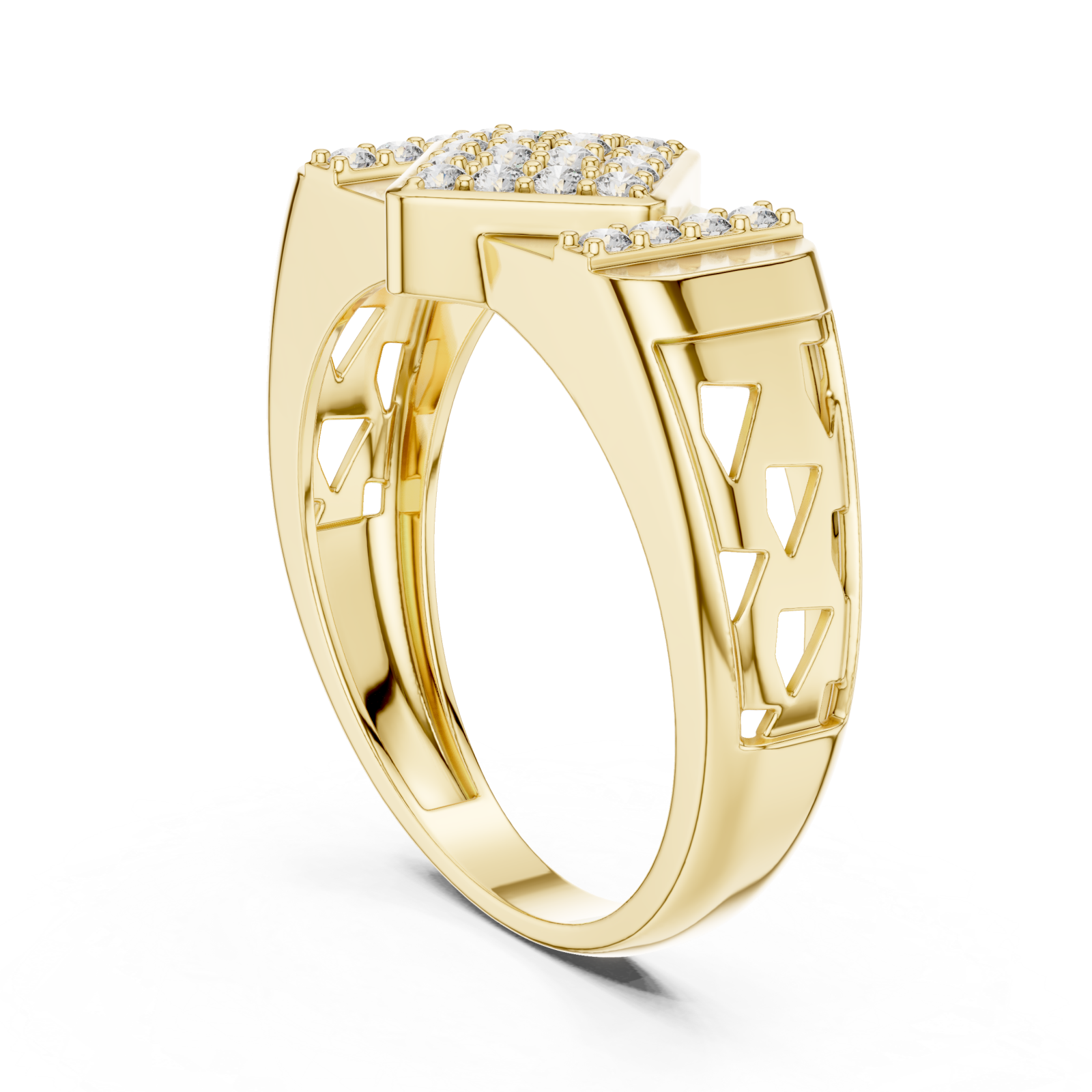  Gold Radiance Mosaic Signature Ring Left View