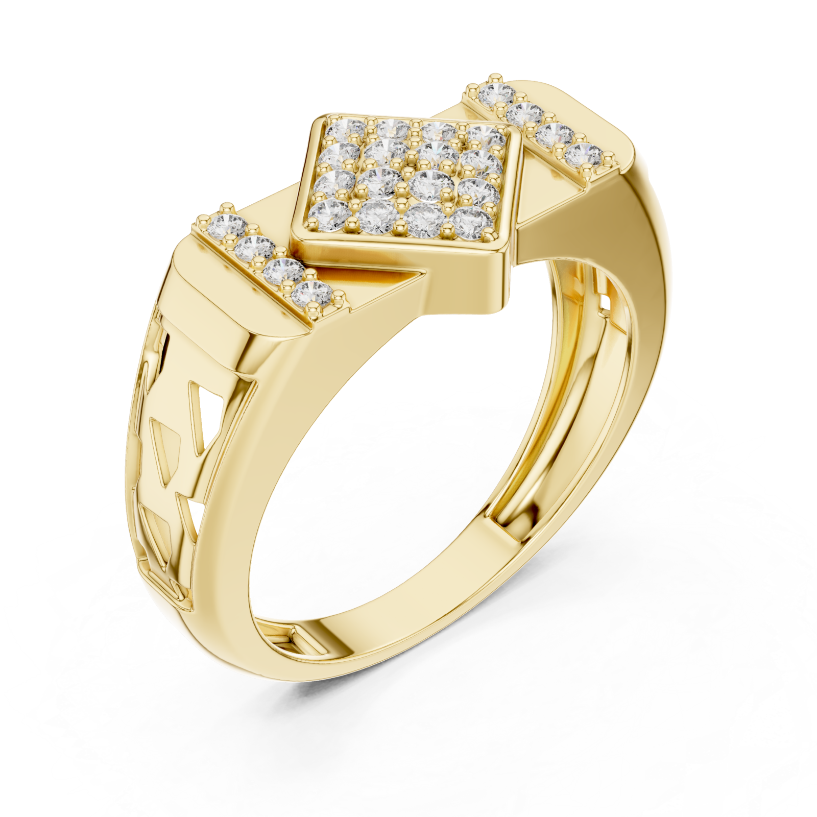 Gold Radiance Mosaic Signature Ring Right View
