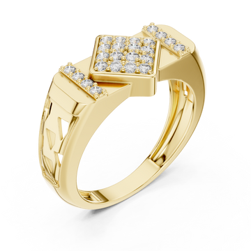 Gold Radiance Mosaic Signature Ring Right View