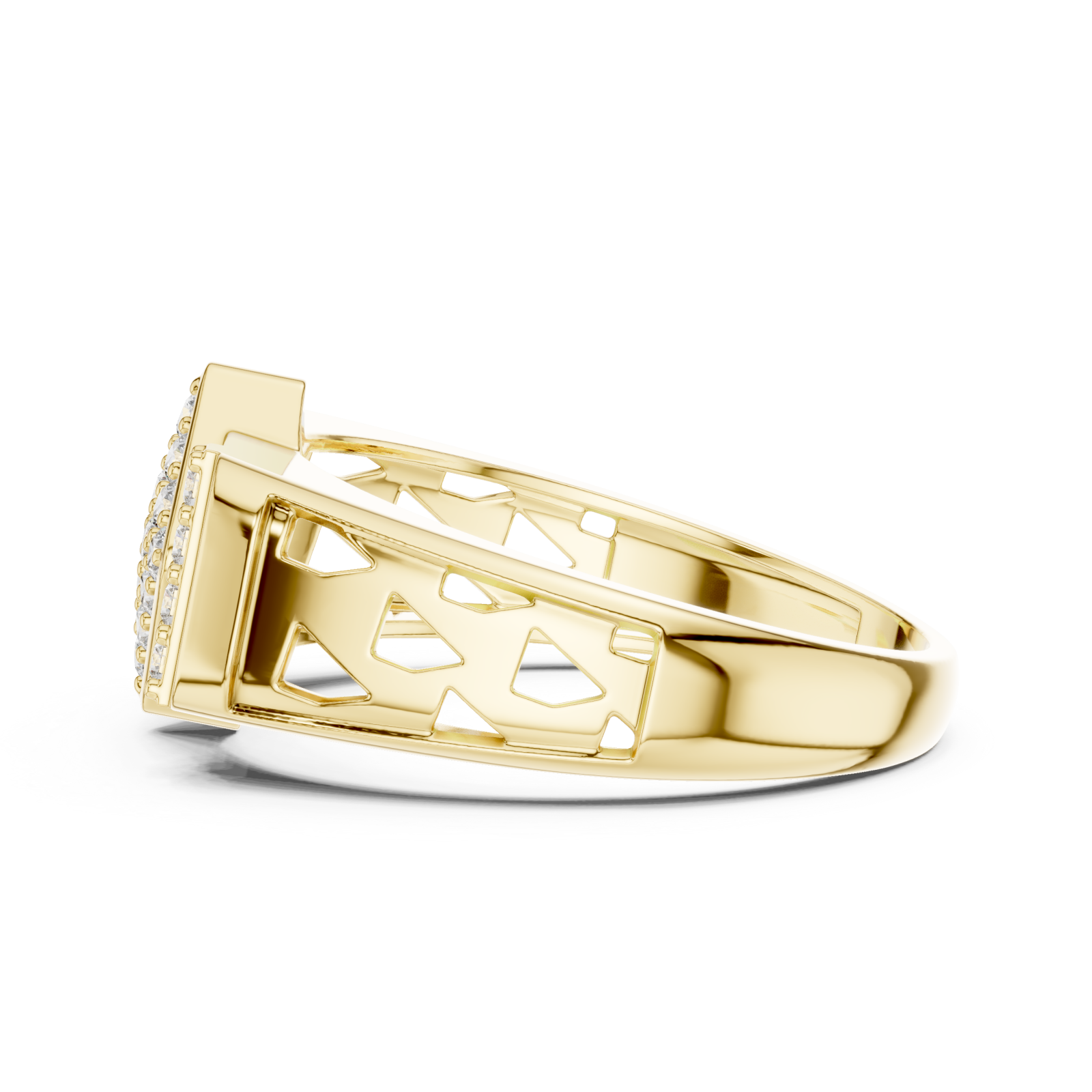  Gold Radiance Mosaic Signature Ring Side View