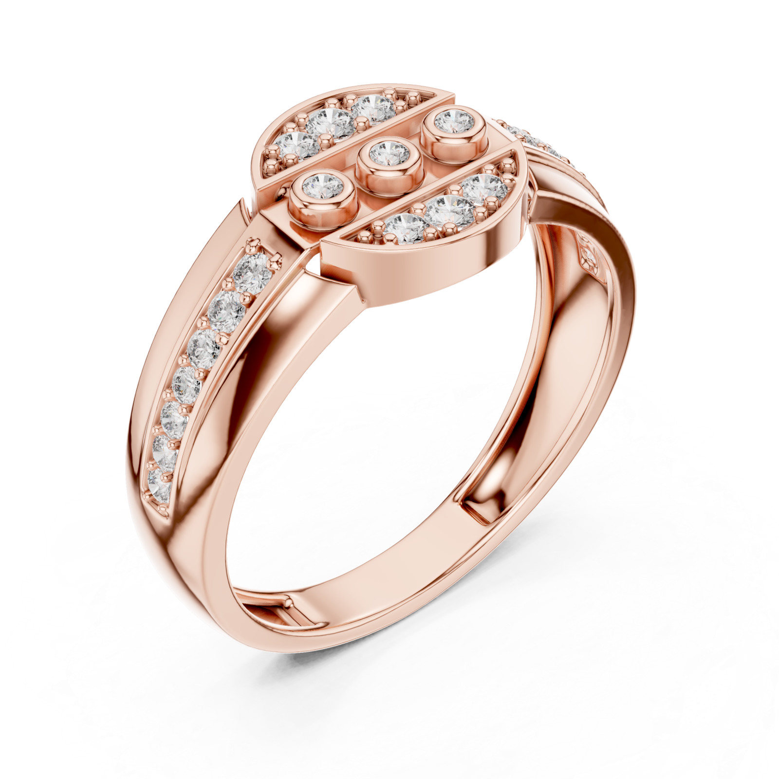  Rose Gold Eternal Harmony Contour Ring Right View