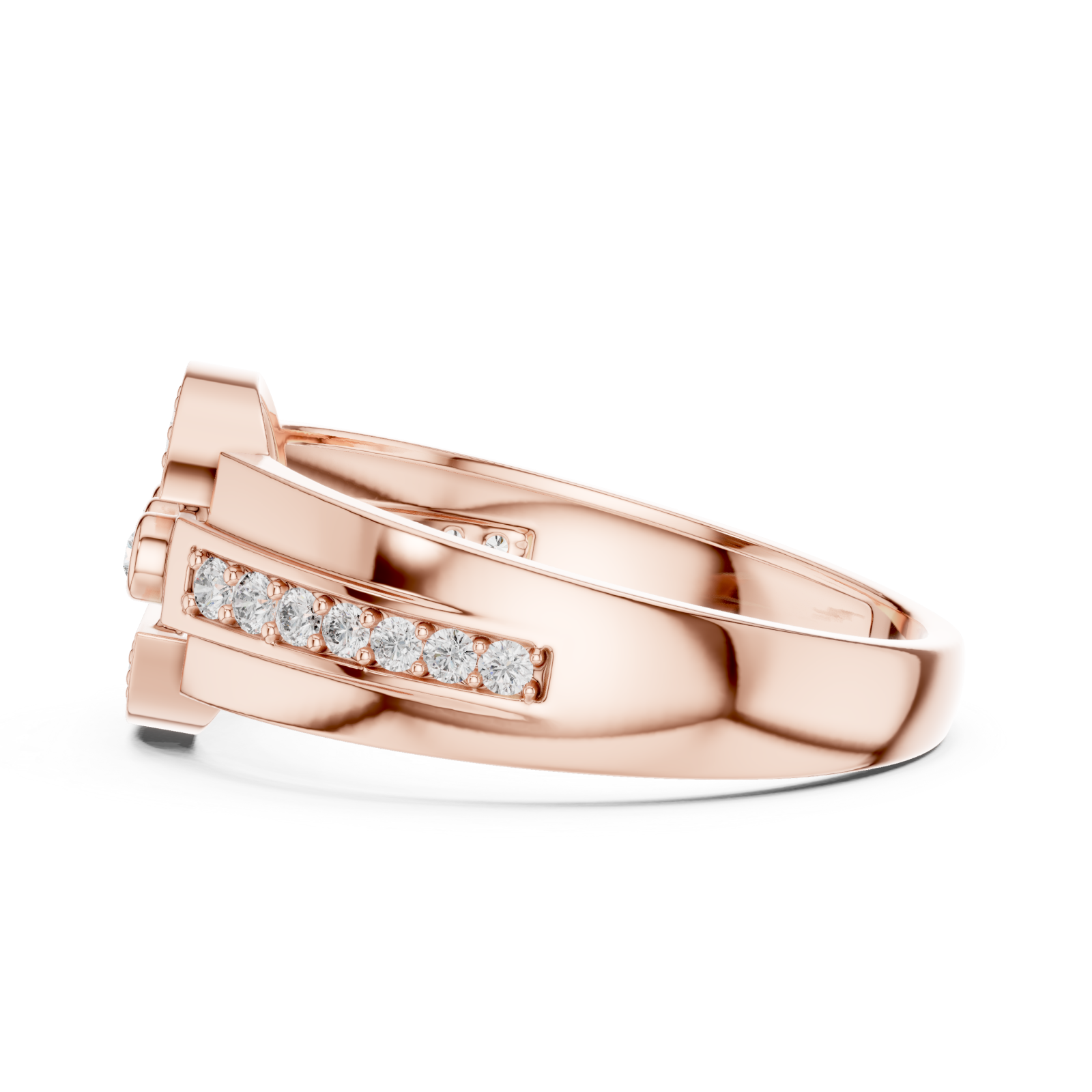  Rose Gold Eternal Harmony Contour Ring Side View