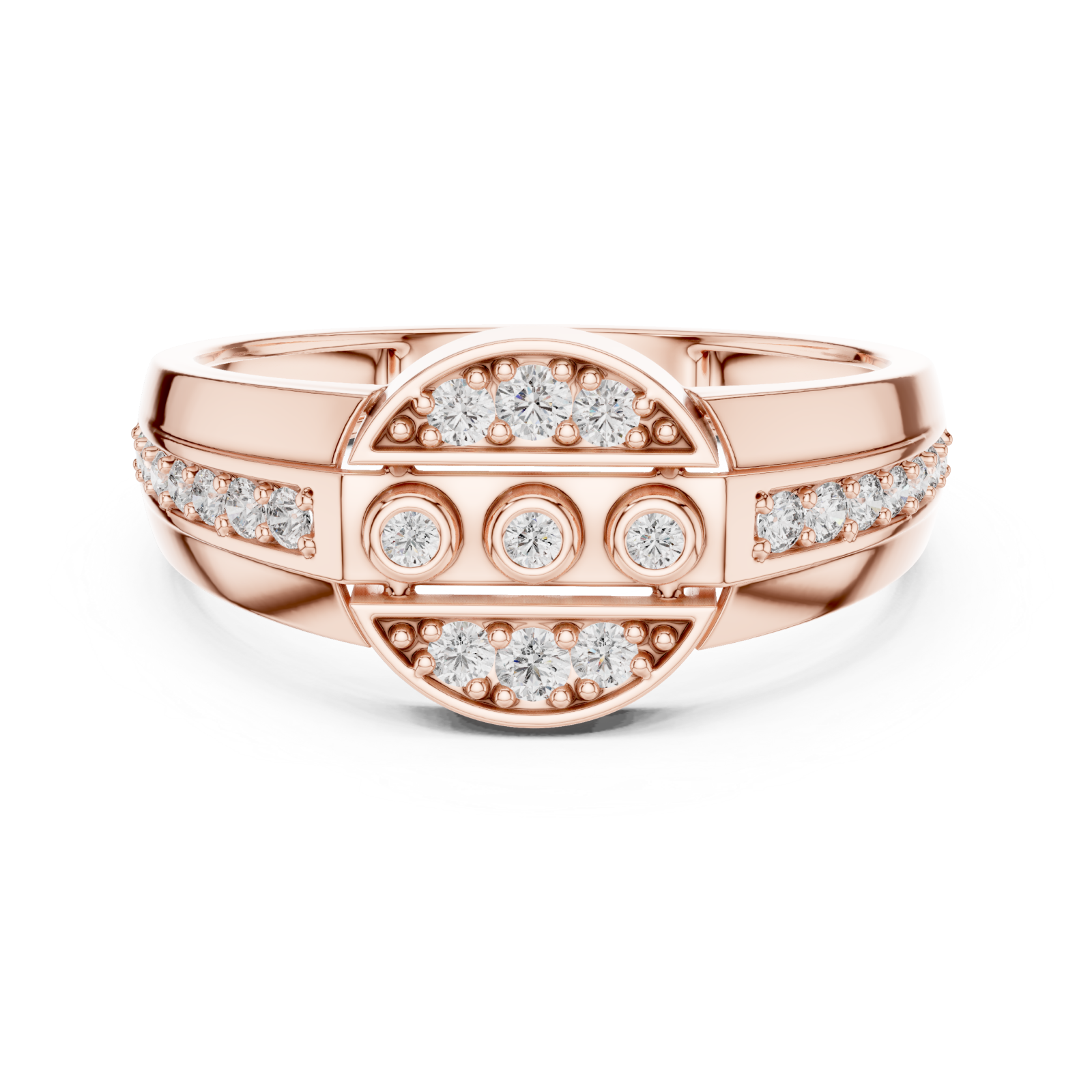  Rose Gold Eternal Harmony Contour Ring Front View