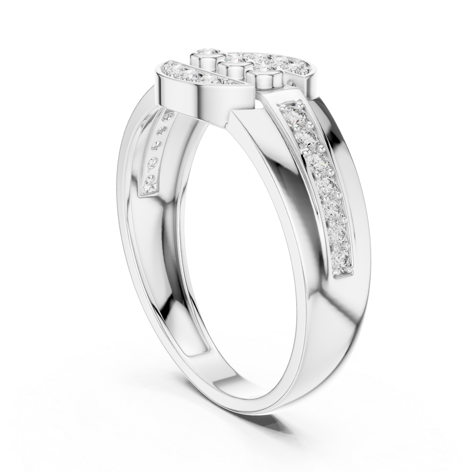  White Gold Eternal Harmony Contour Ring Left View